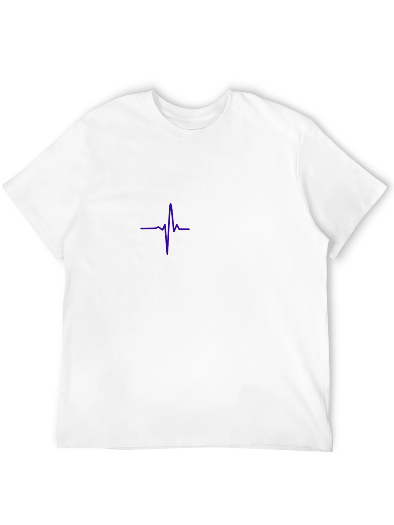 Mens Black Tee with Purple Heartbeat Design
