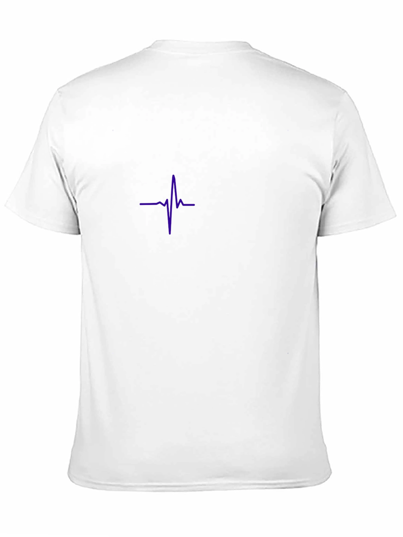 Mens Black Tee with Purple Heartbeat Design