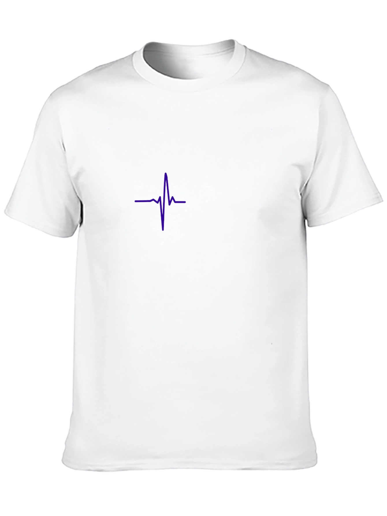 Mens Black Tee with Purple Heartbeat Design