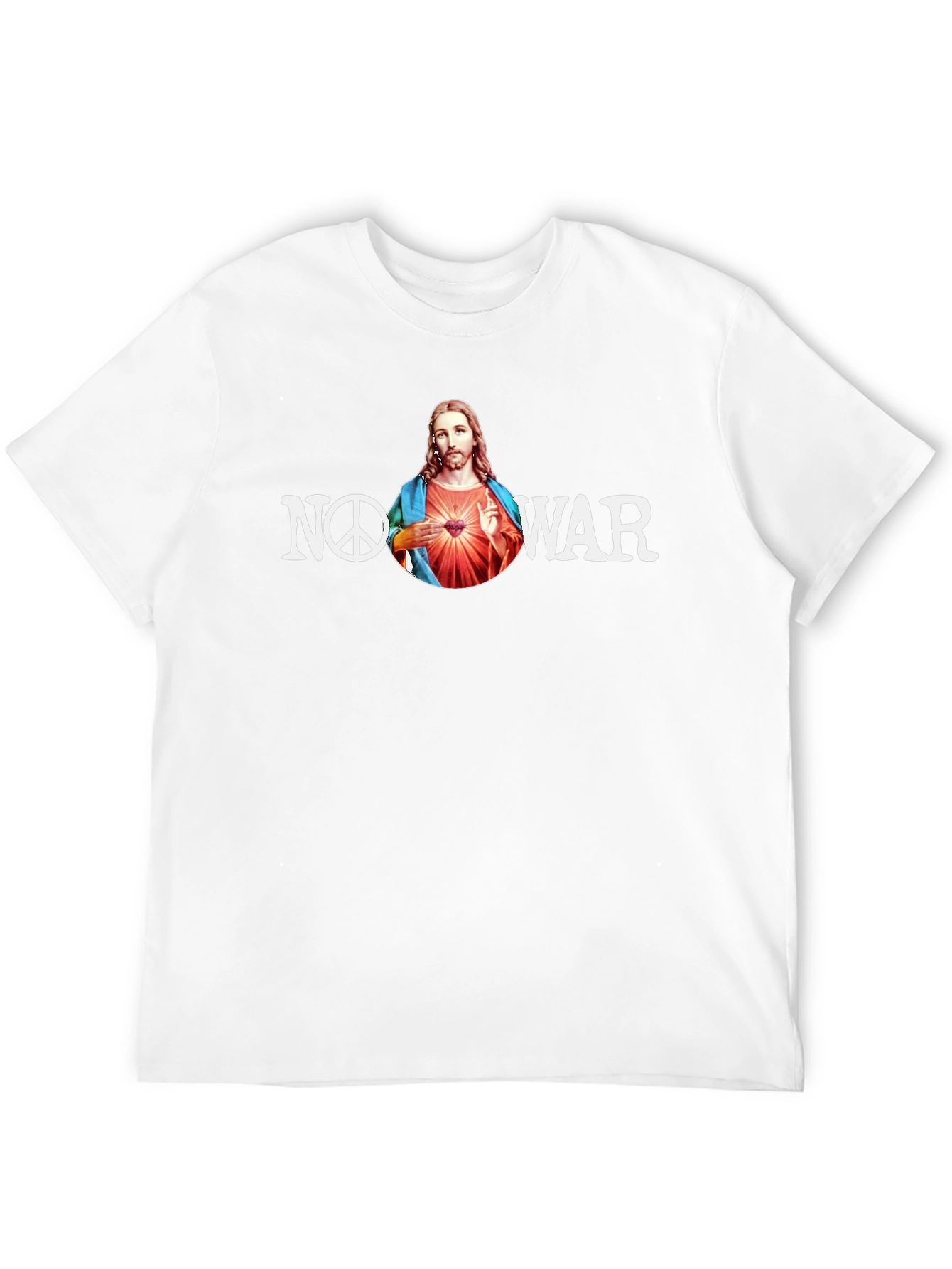 No War Jesus T-Shirt Peace Sign Graphic Tee