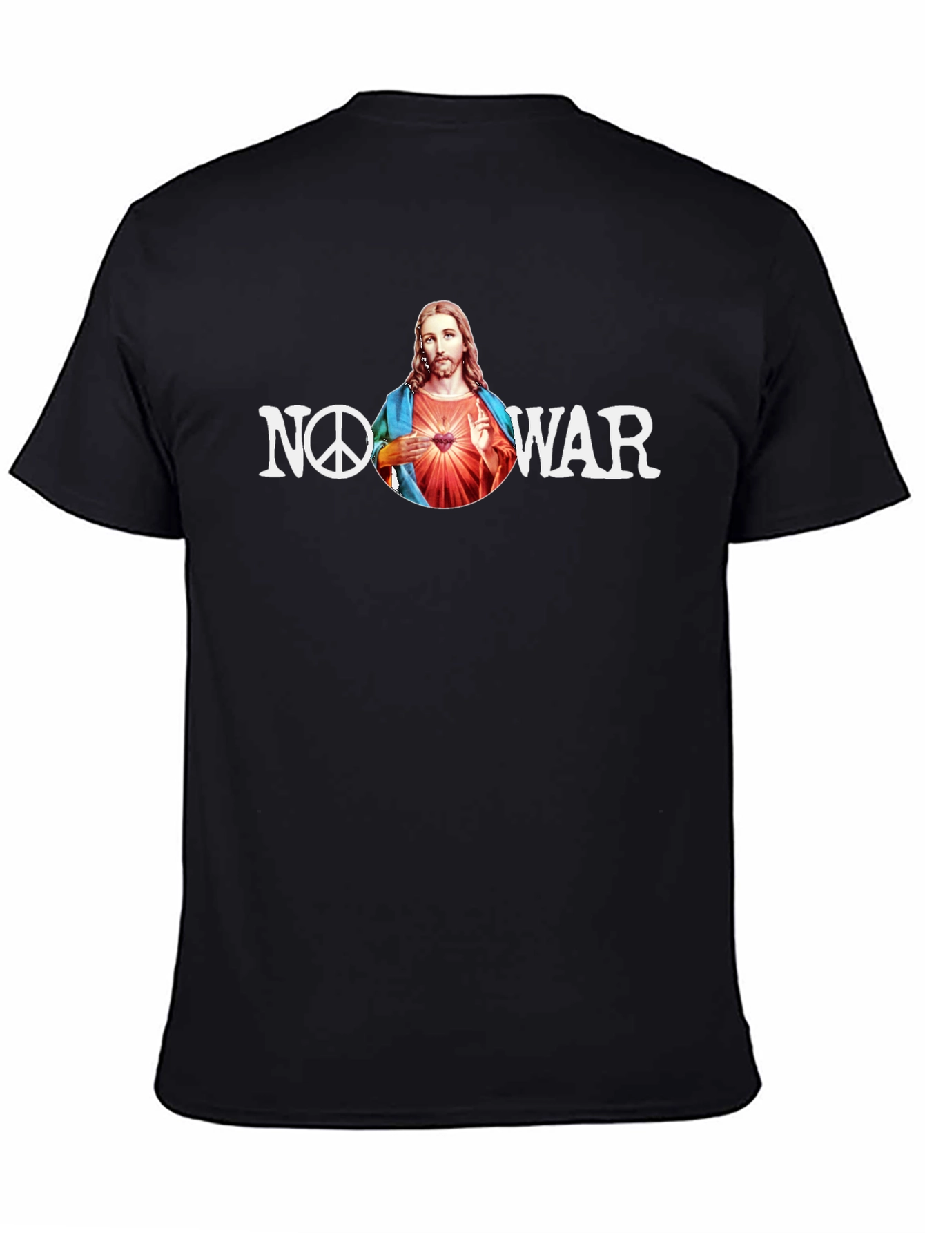 No War Jesus T-Shirt Peace Sign Graphic Tee