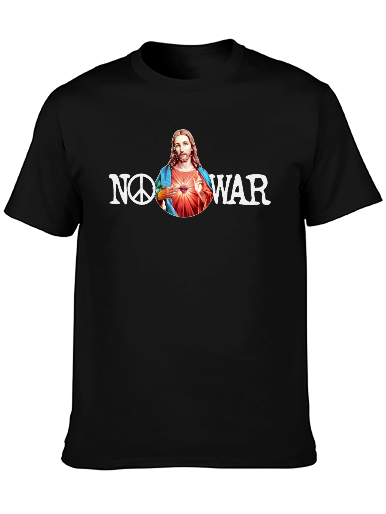 No War Jesus T-Shirt Peace Sign Graphic Tee