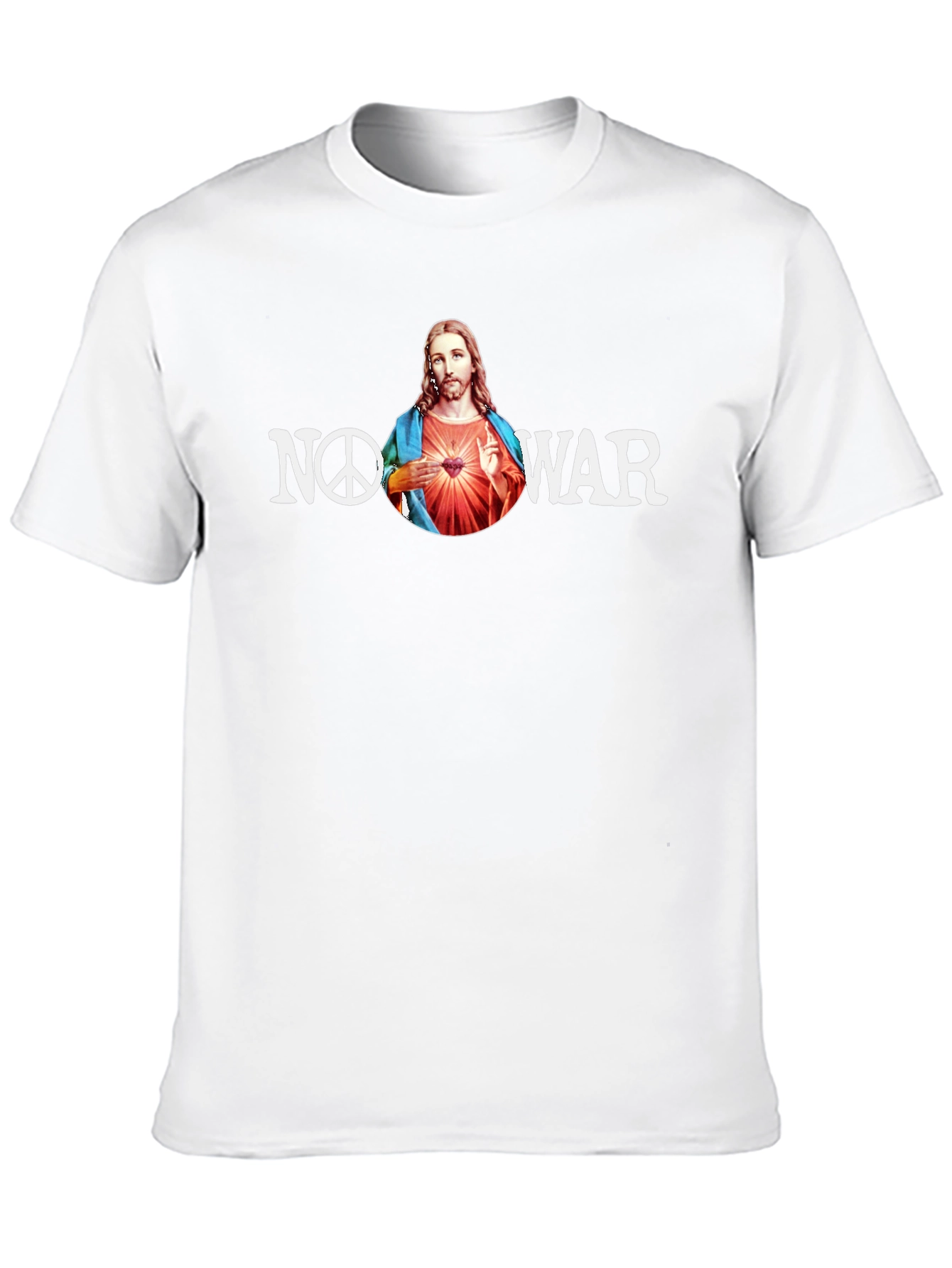 No War Jesus T-Shirt Peace Sign Graphic Tee