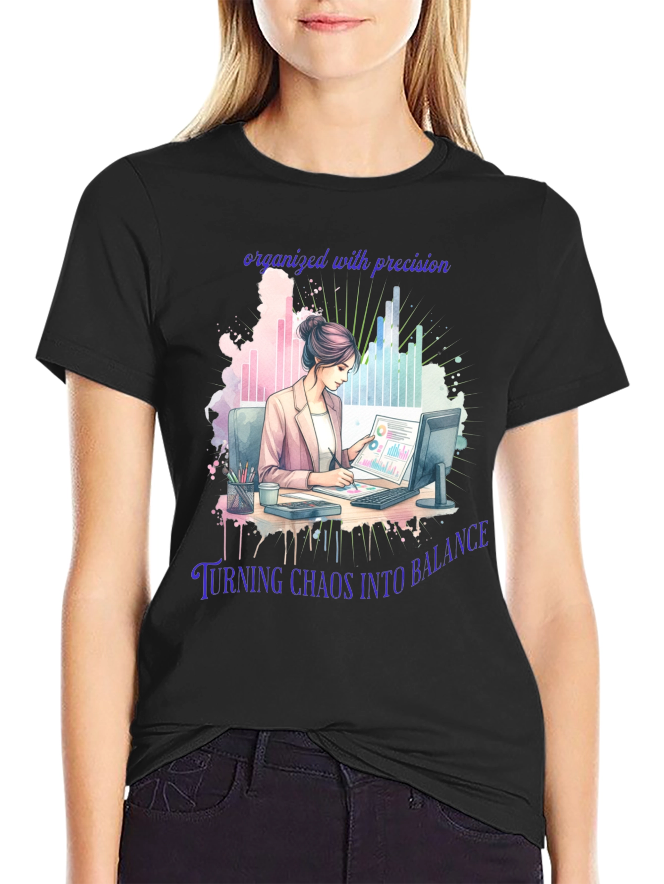 Organized Precision T-Shirt: Balance in Chaos