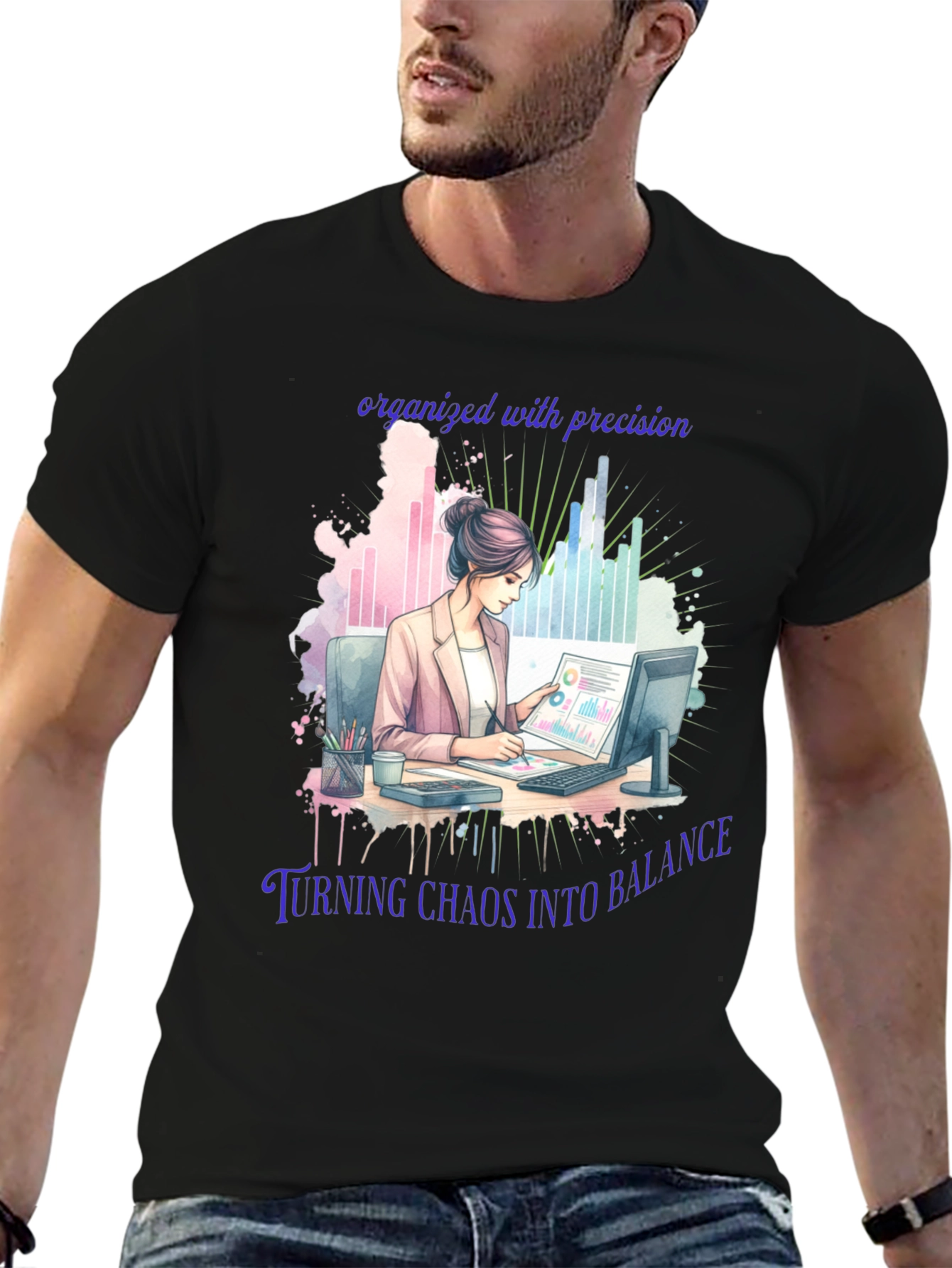 Organized Precision T-Shirt: Balance in Chaos