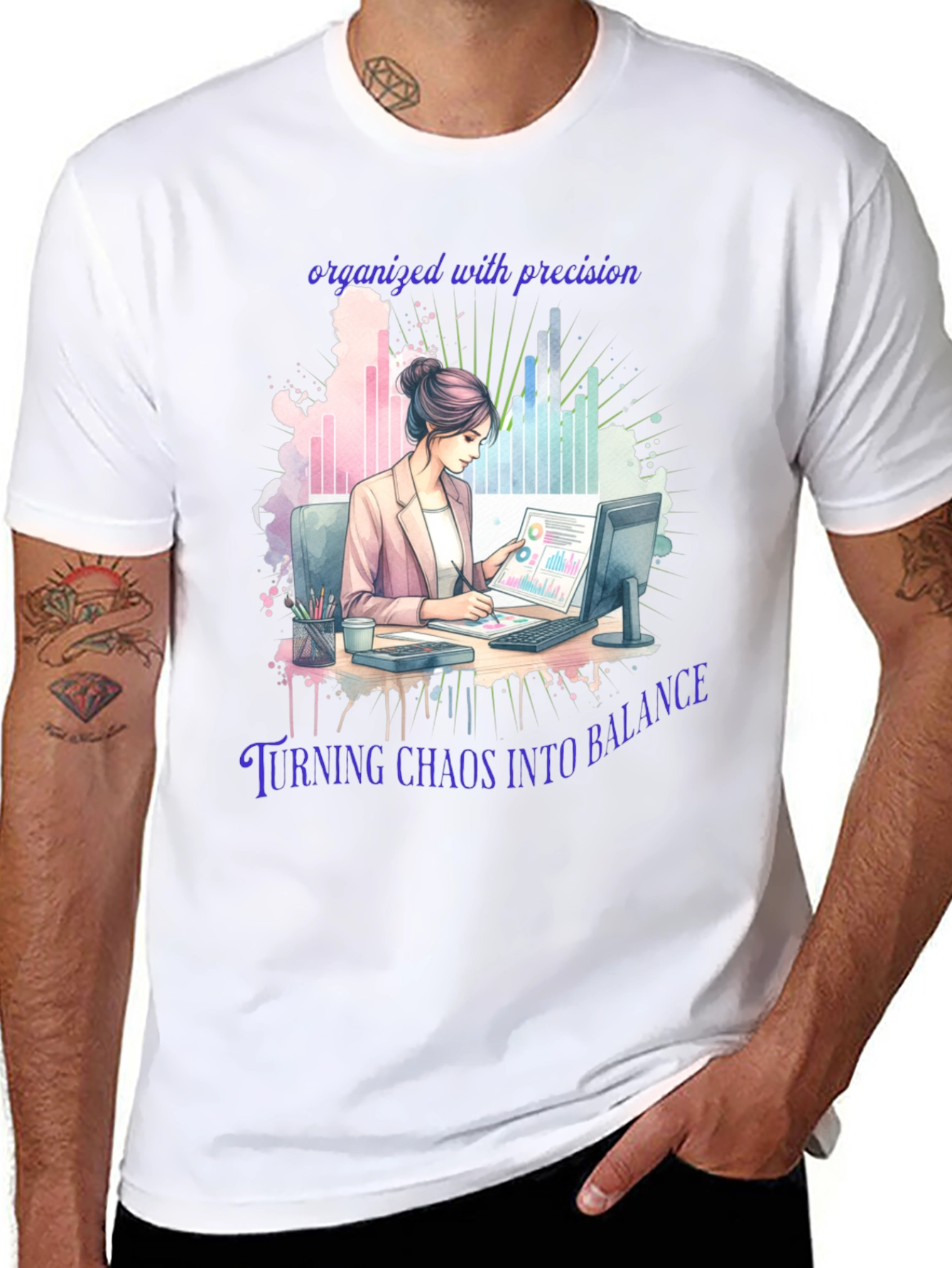 Organized Precision T-Shirt: Balance in Chaos