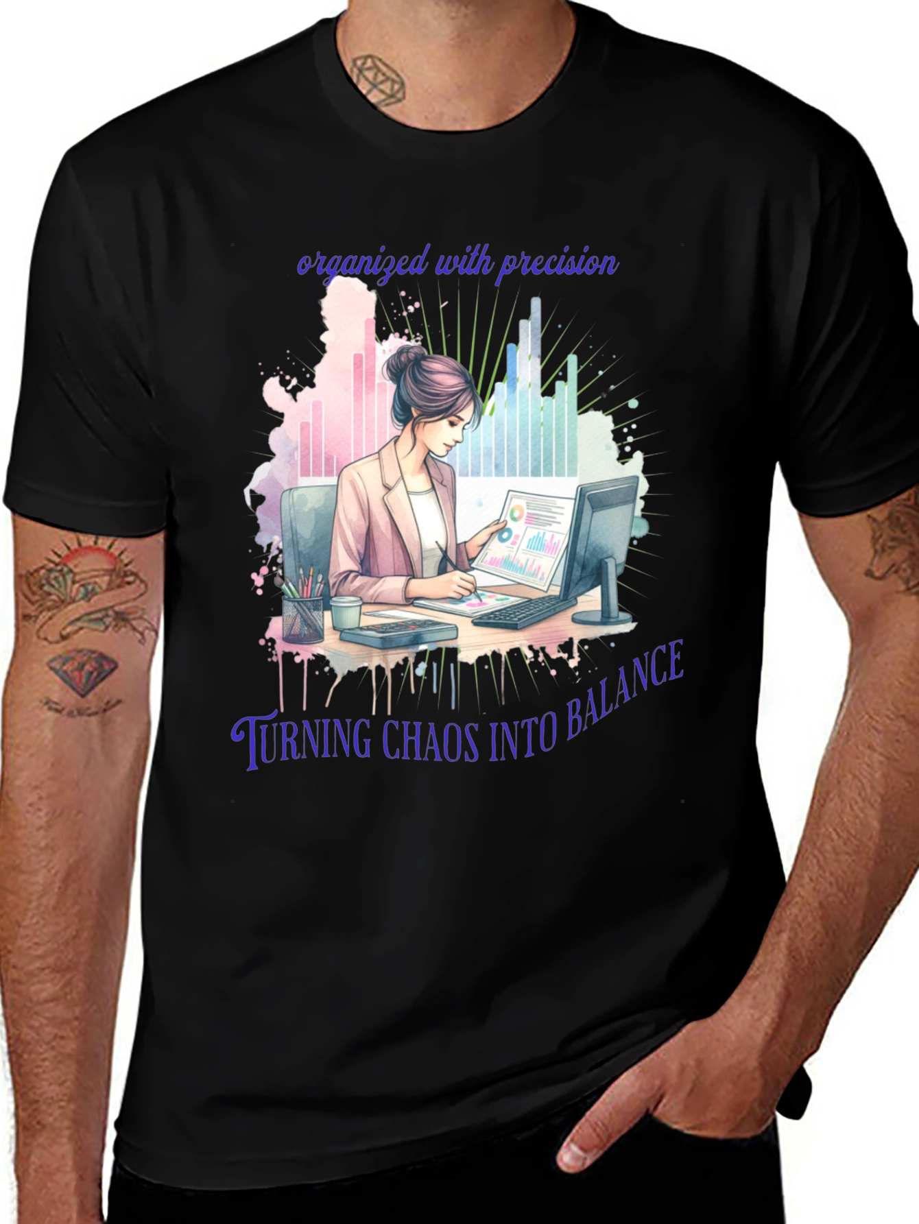 Organized Precision T-Shirt: Balance in Chaos
