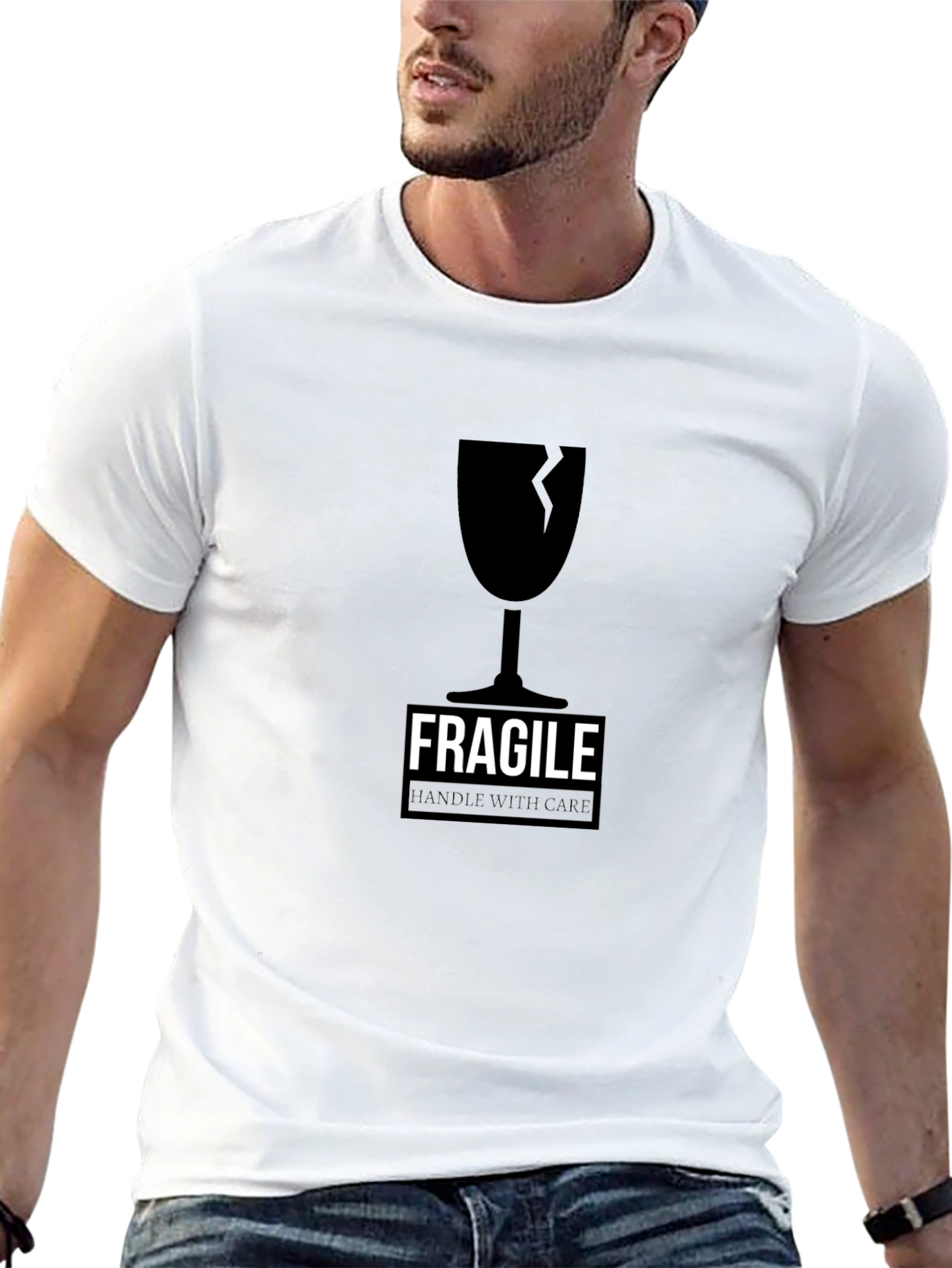 Fragile Handle With Care Graphic Tee - Black