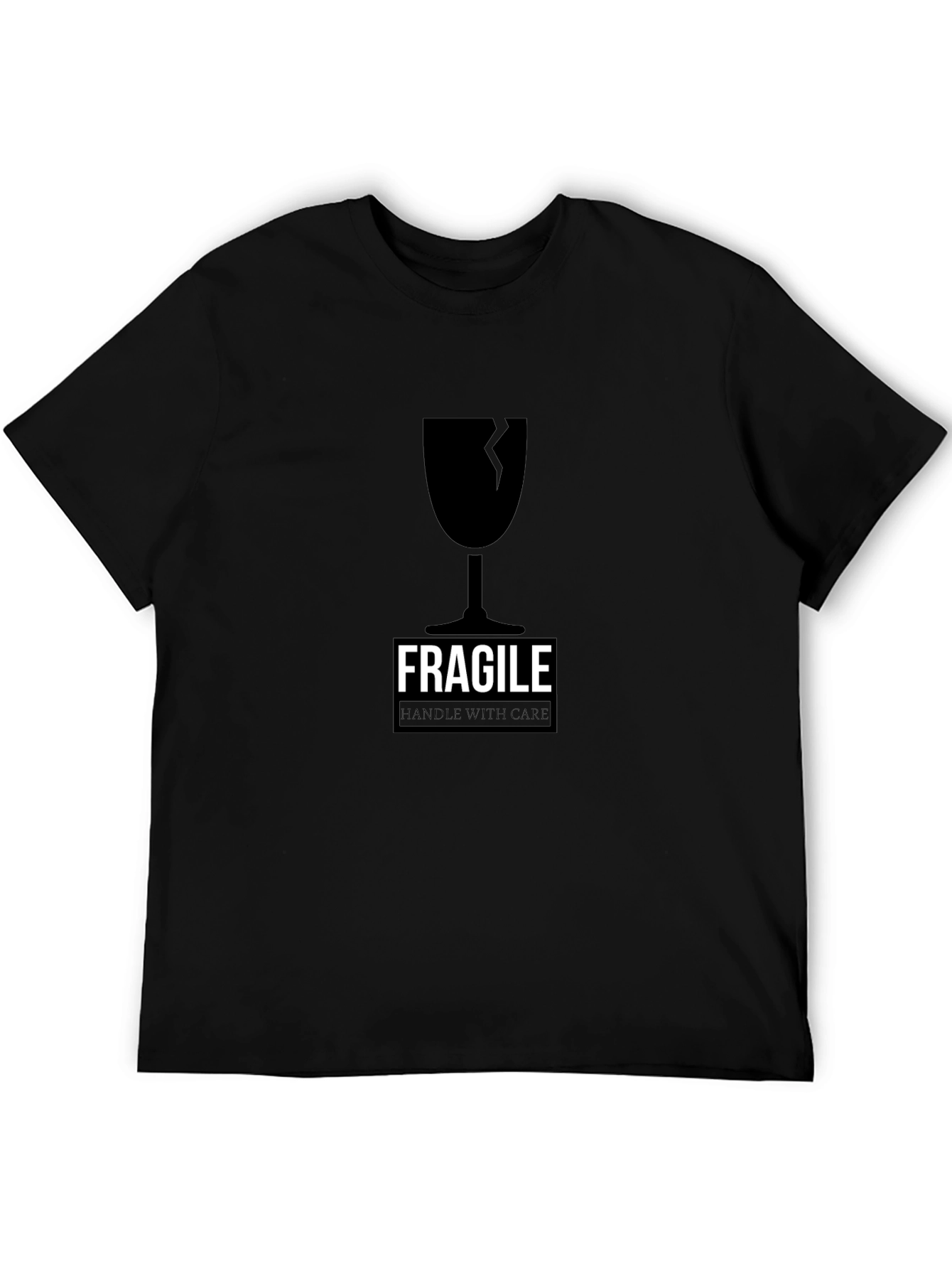 Fragile Handle With Care Graphic Tee - Black