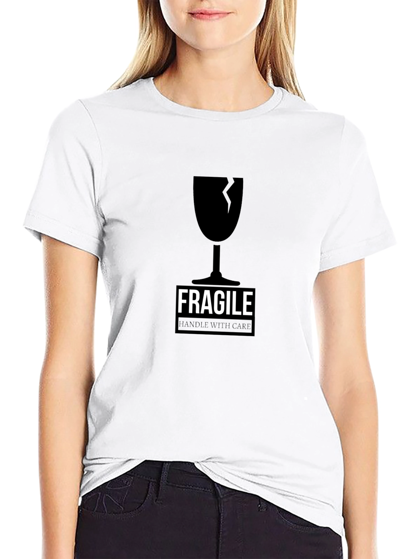 Fragile Handle With Care Graphic Tee - Black
