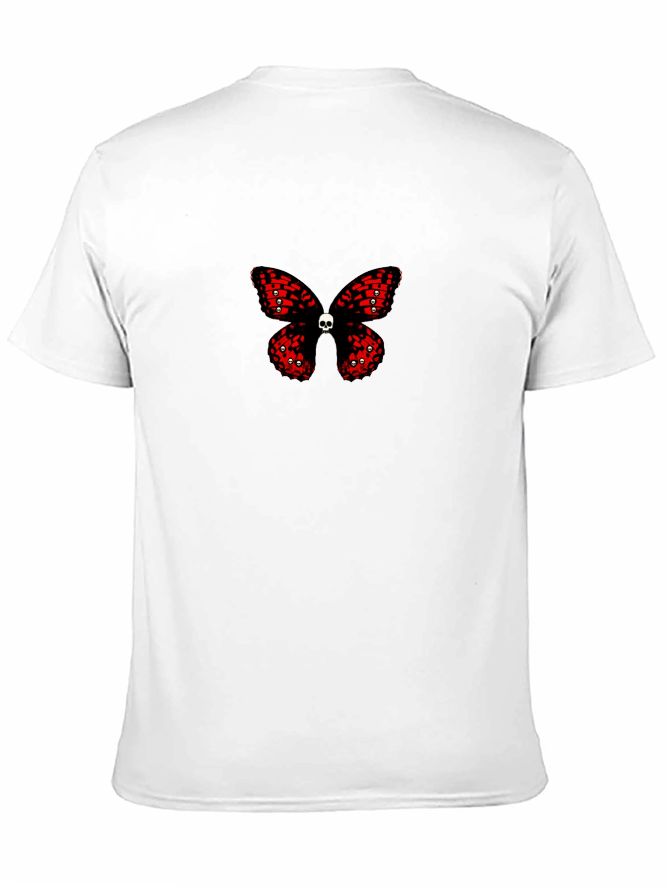 Skull Butterfly Graphic Print Black T-Shirt