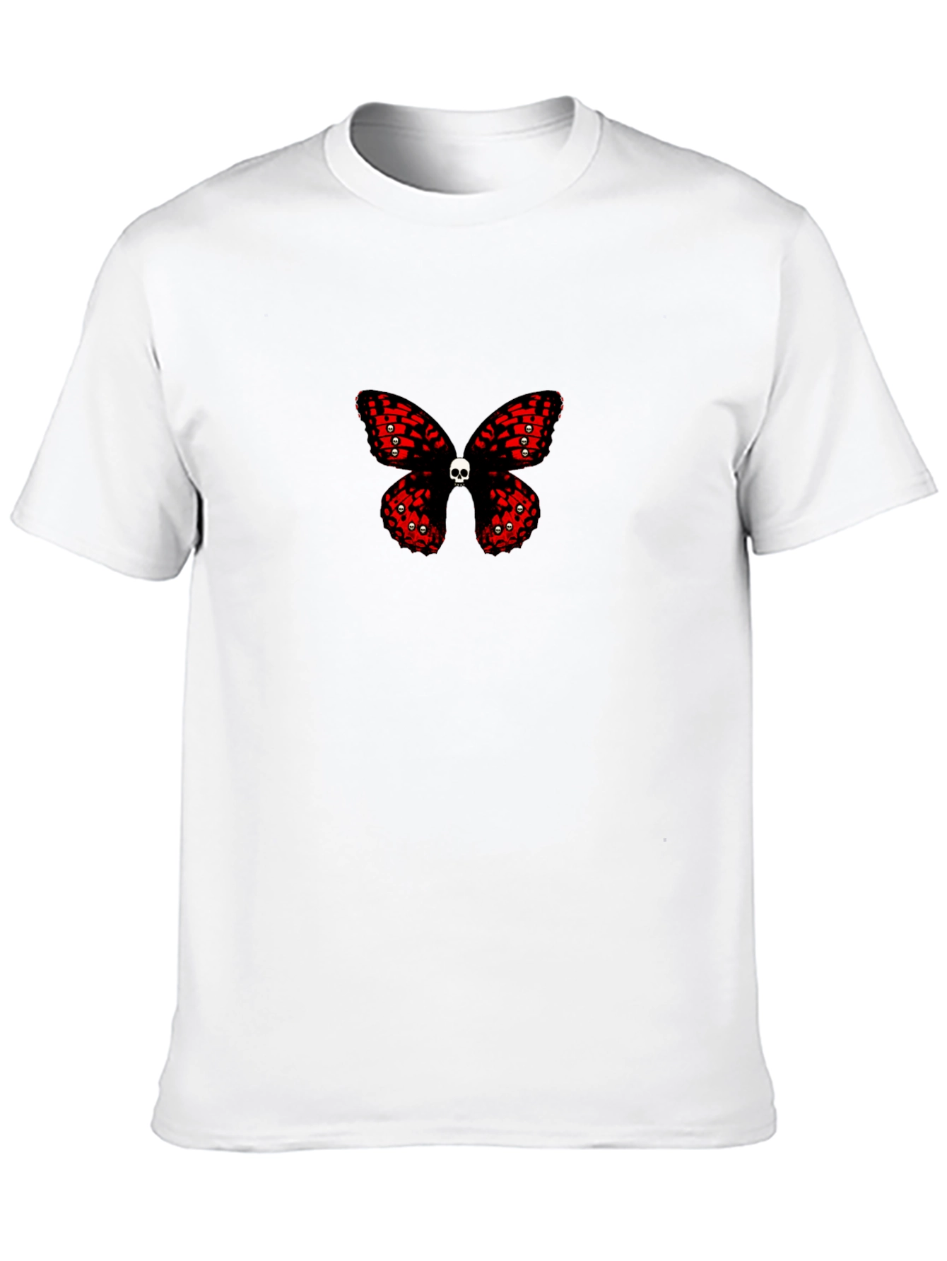 Skull Butterfly Graphic Print Black T-Shirt