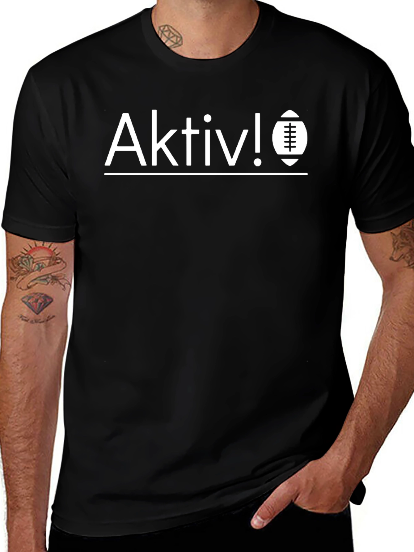 Aktiv! Football Graphic T-Shirt - Black