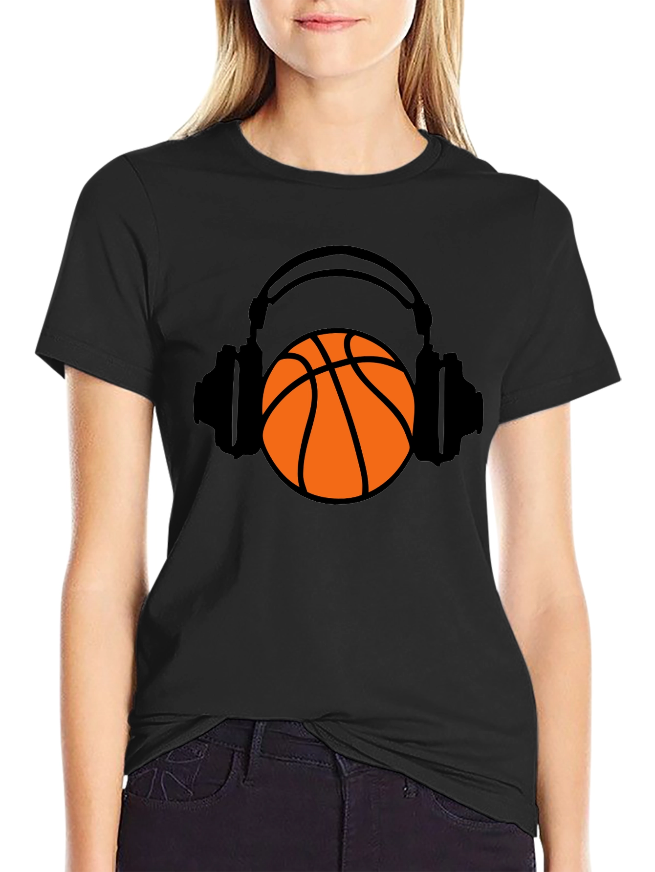 Basketball Headphones Graphic T-Shirt