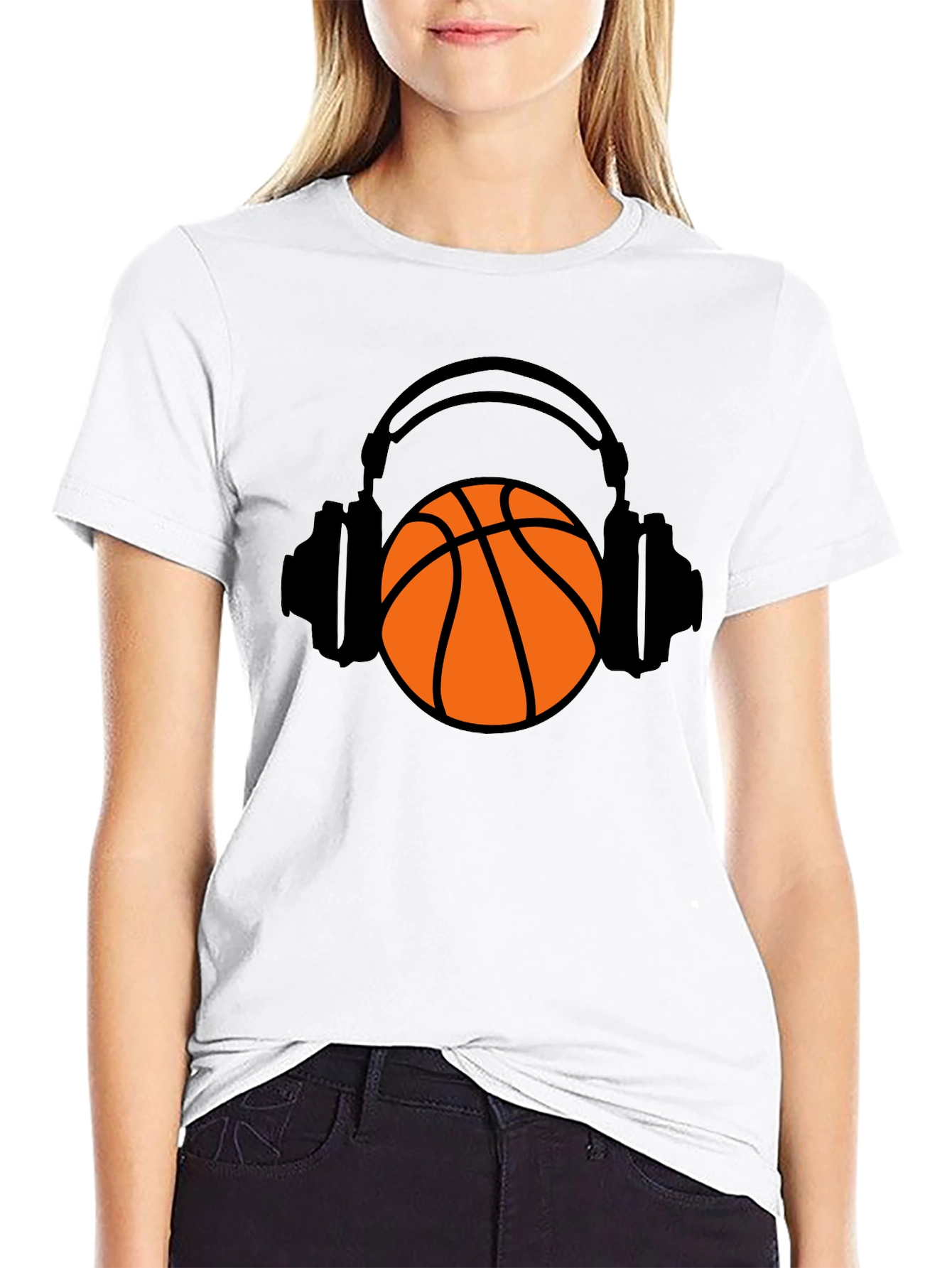 Basketball Headphones Graphic T-Shirt