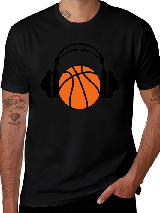 Basketball Headphones Graphic T-Shirt