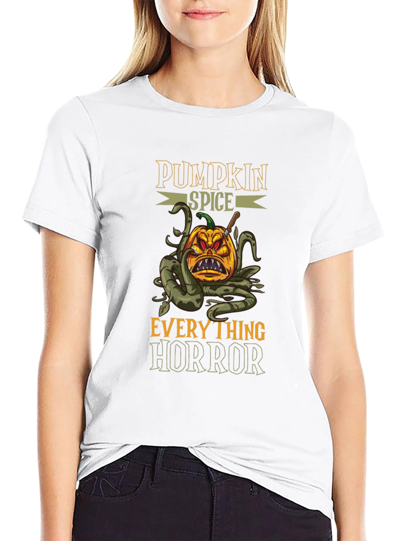 Pumpkin Spice Horror Graphic T-Shirt