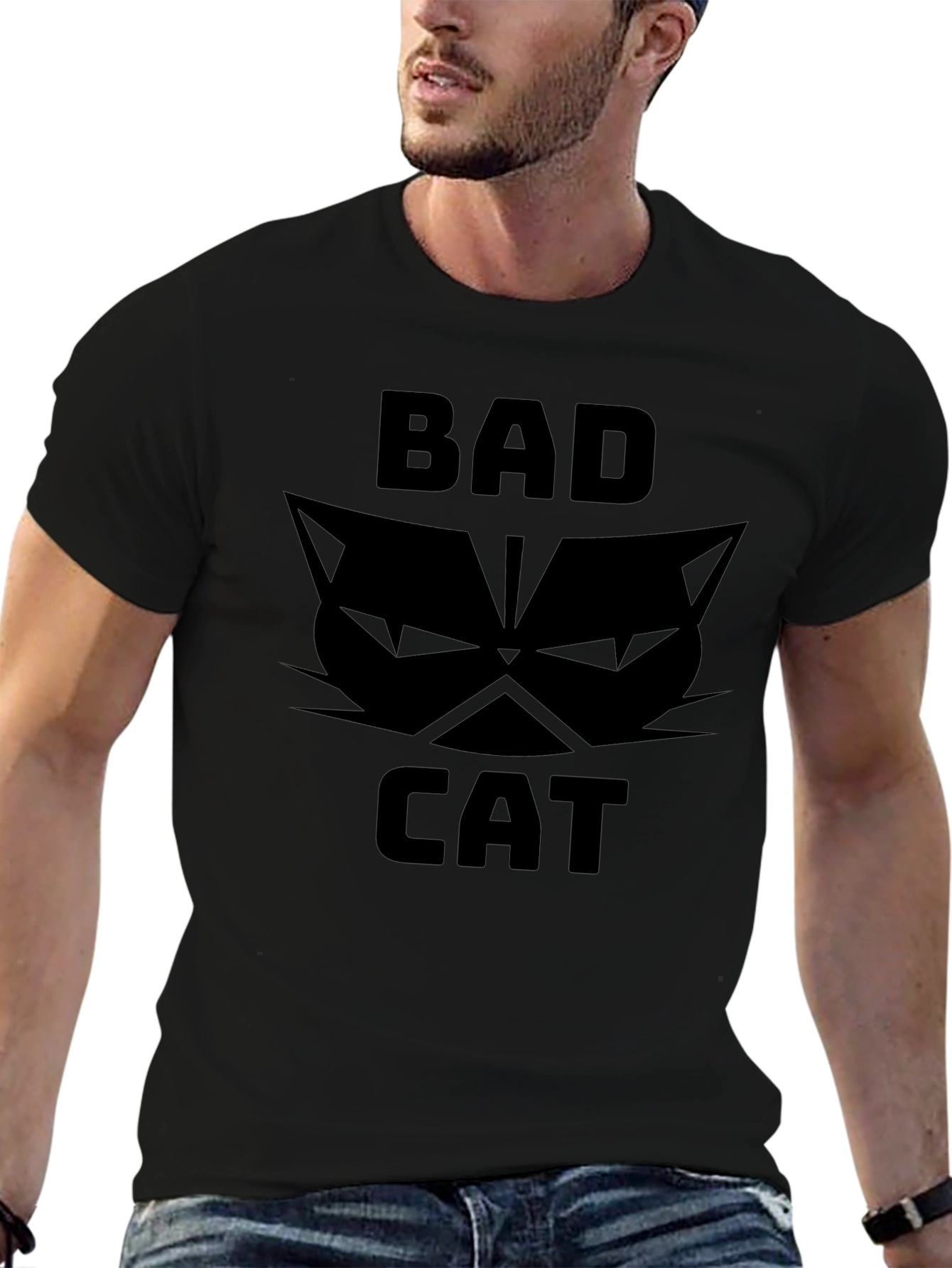 Bad Cat Graphic T-Shirt - Black Tee