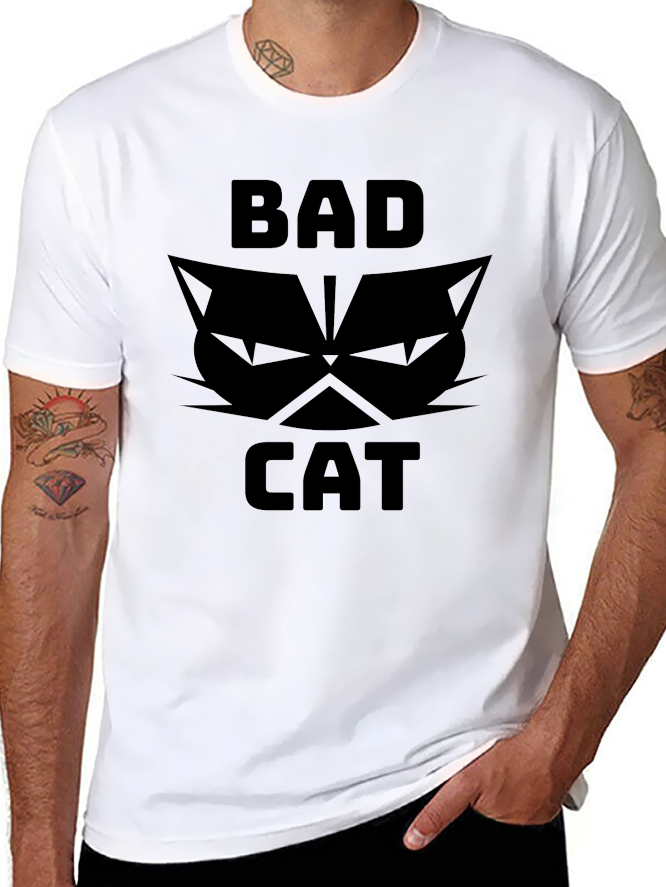 Bad Cat Graphic T-Shirt - Black Tee