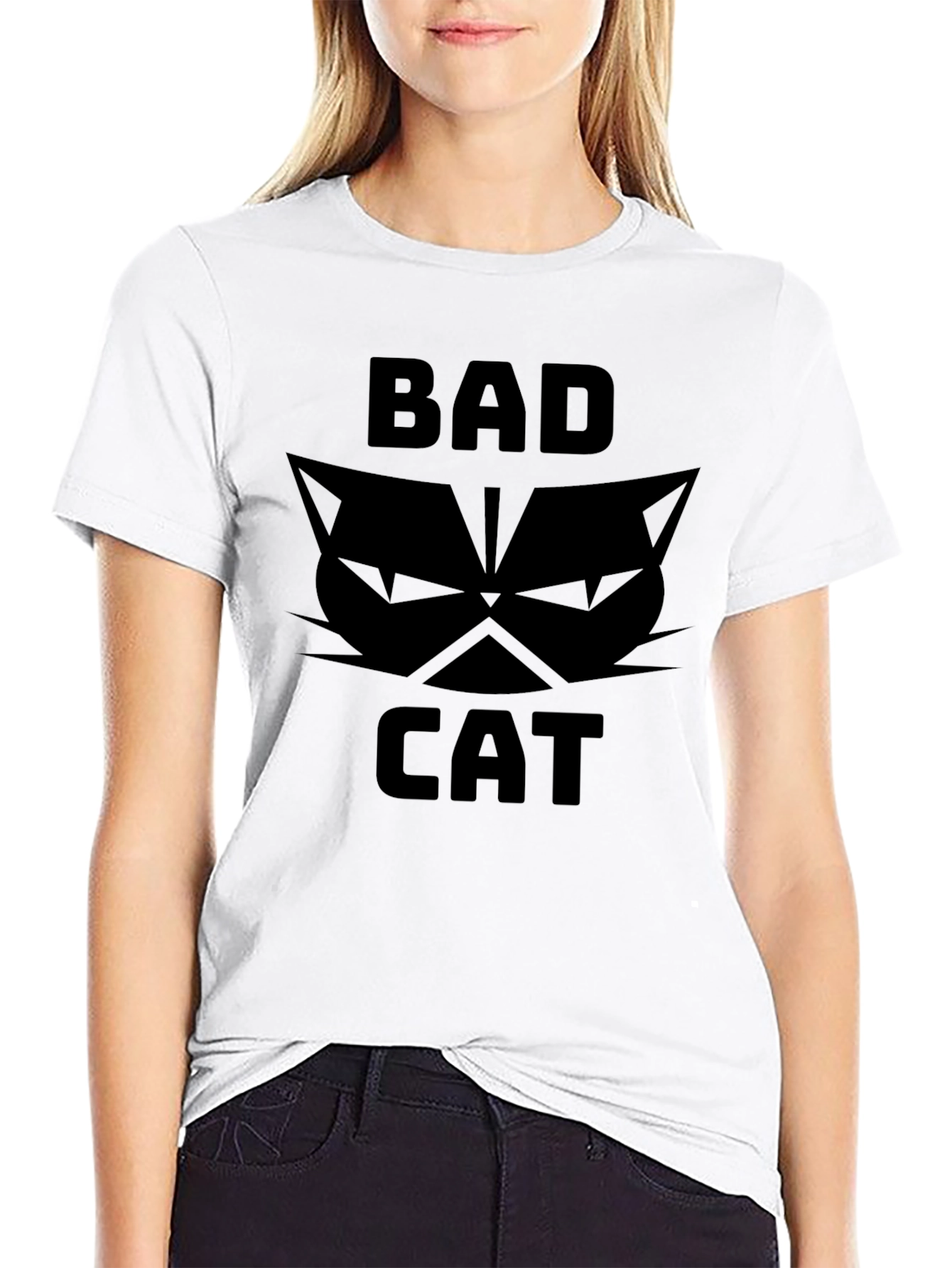 Bad Cat Graphic T-Shirt - Black Tee