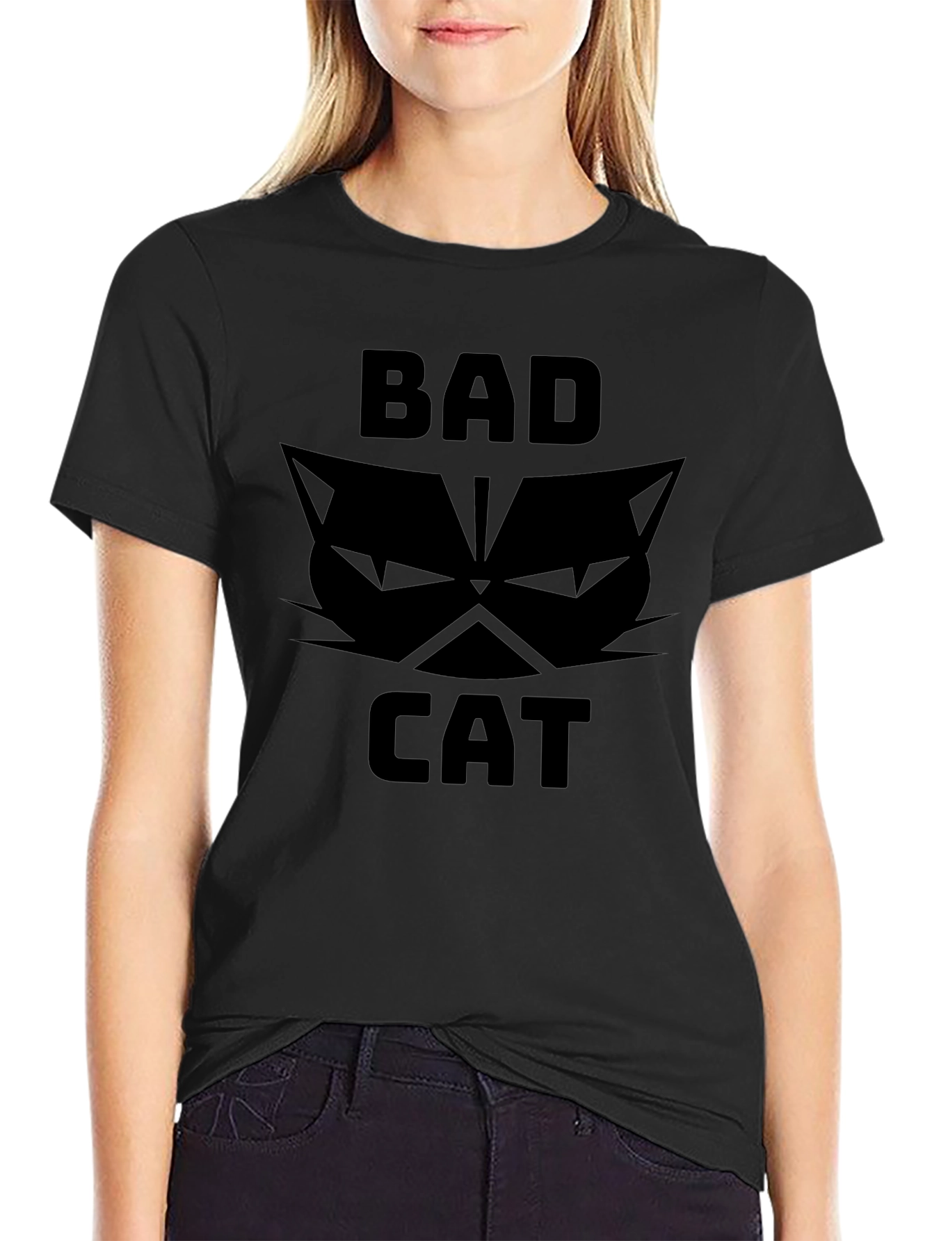Bad Cat Graphic T-Shirt - Black Tee