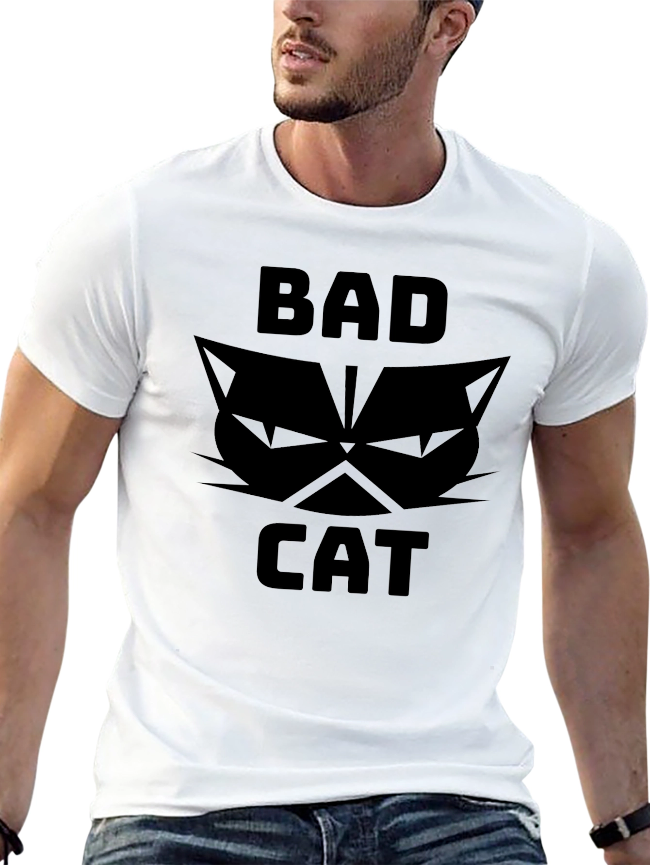 Bad Cat Graphic T-Shirt - Black Tee