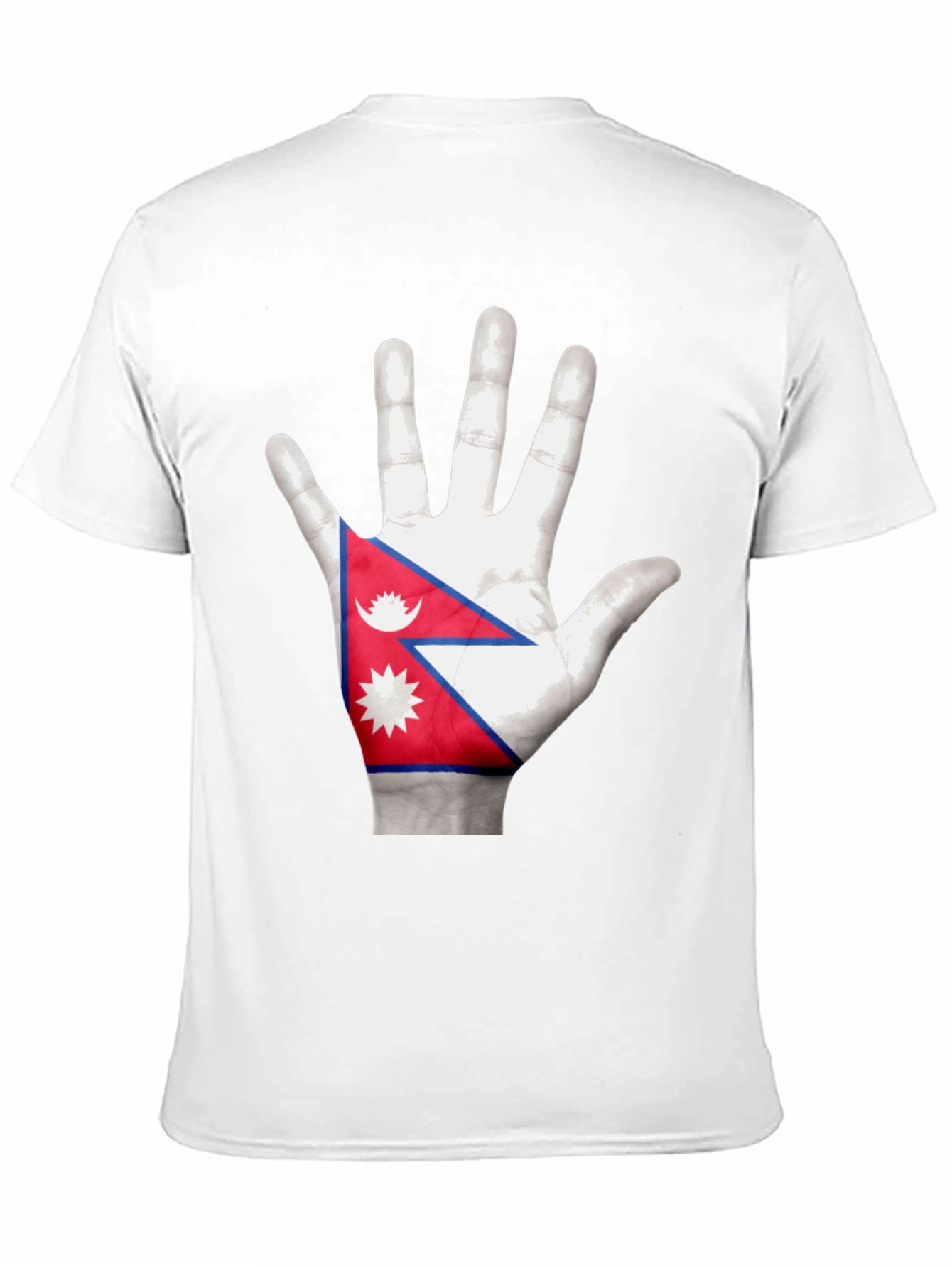 Nepal Flag Hand Print T-Shirt