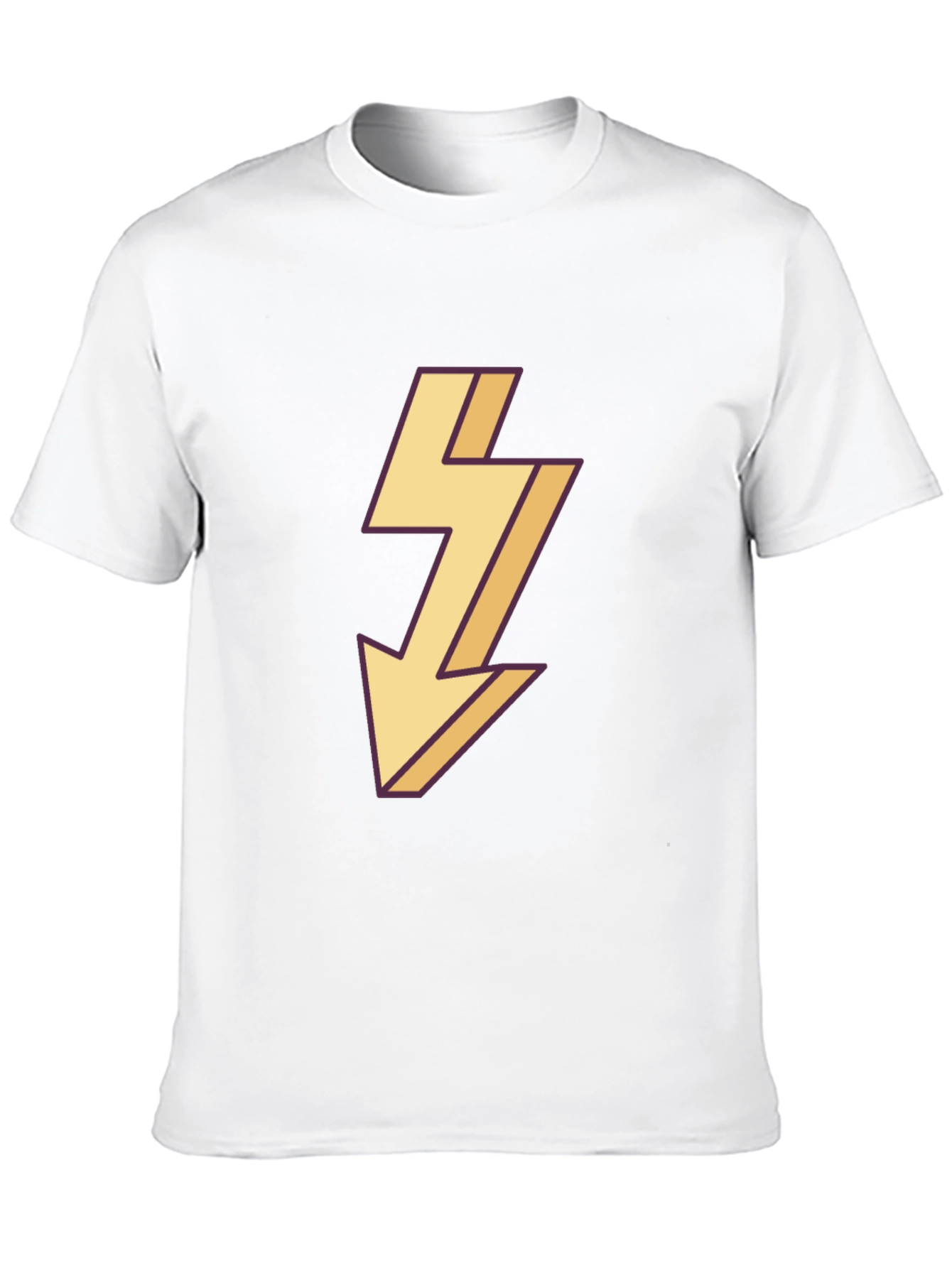 Mens Black T-Shirt with Lightning Bolt Design