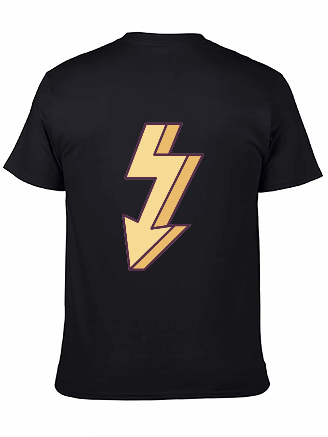 Mens Black T-Shirt with Lightning Bolt Design