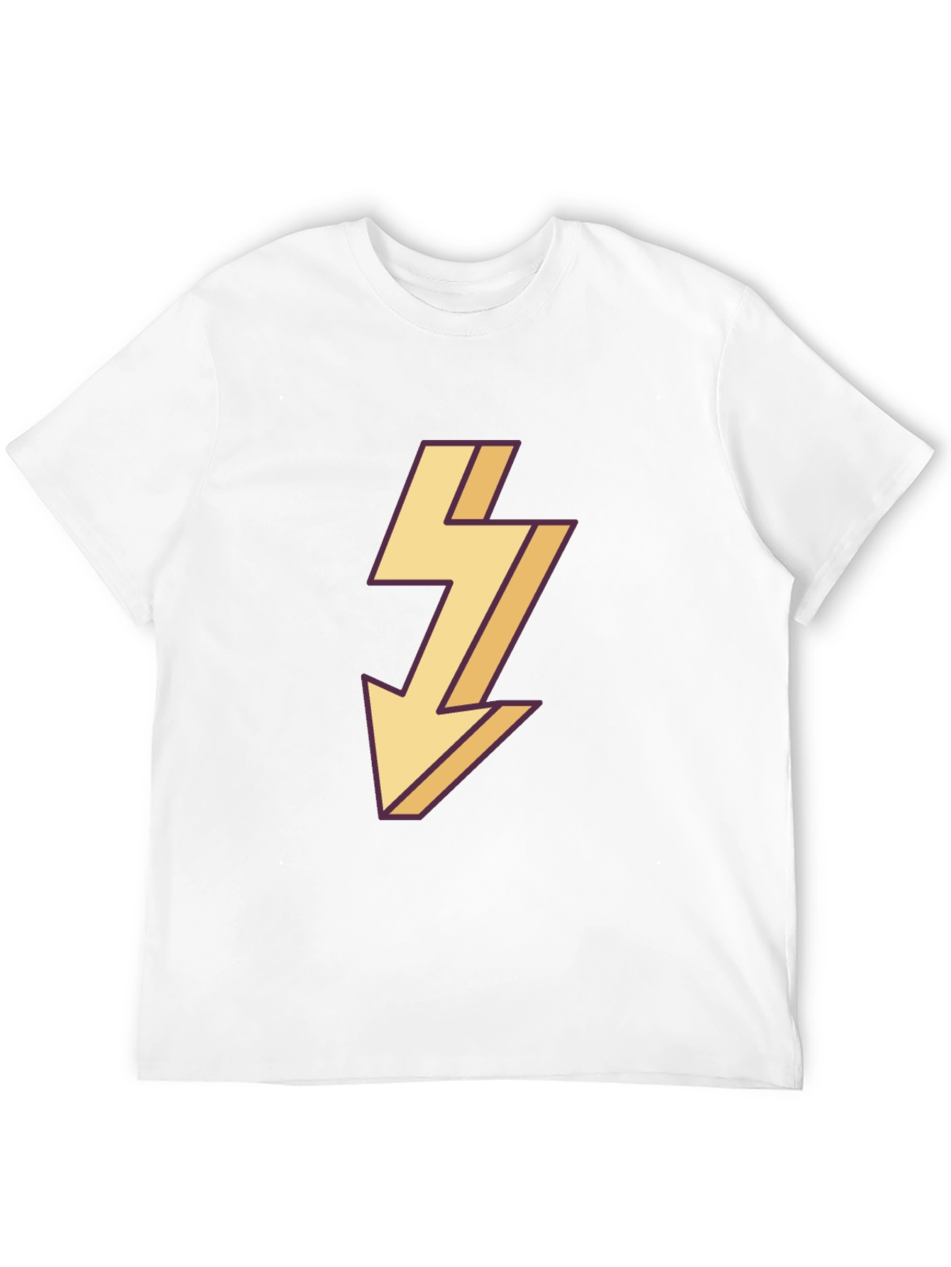 Mens Black T-Shirt with Lightning Bolt Design