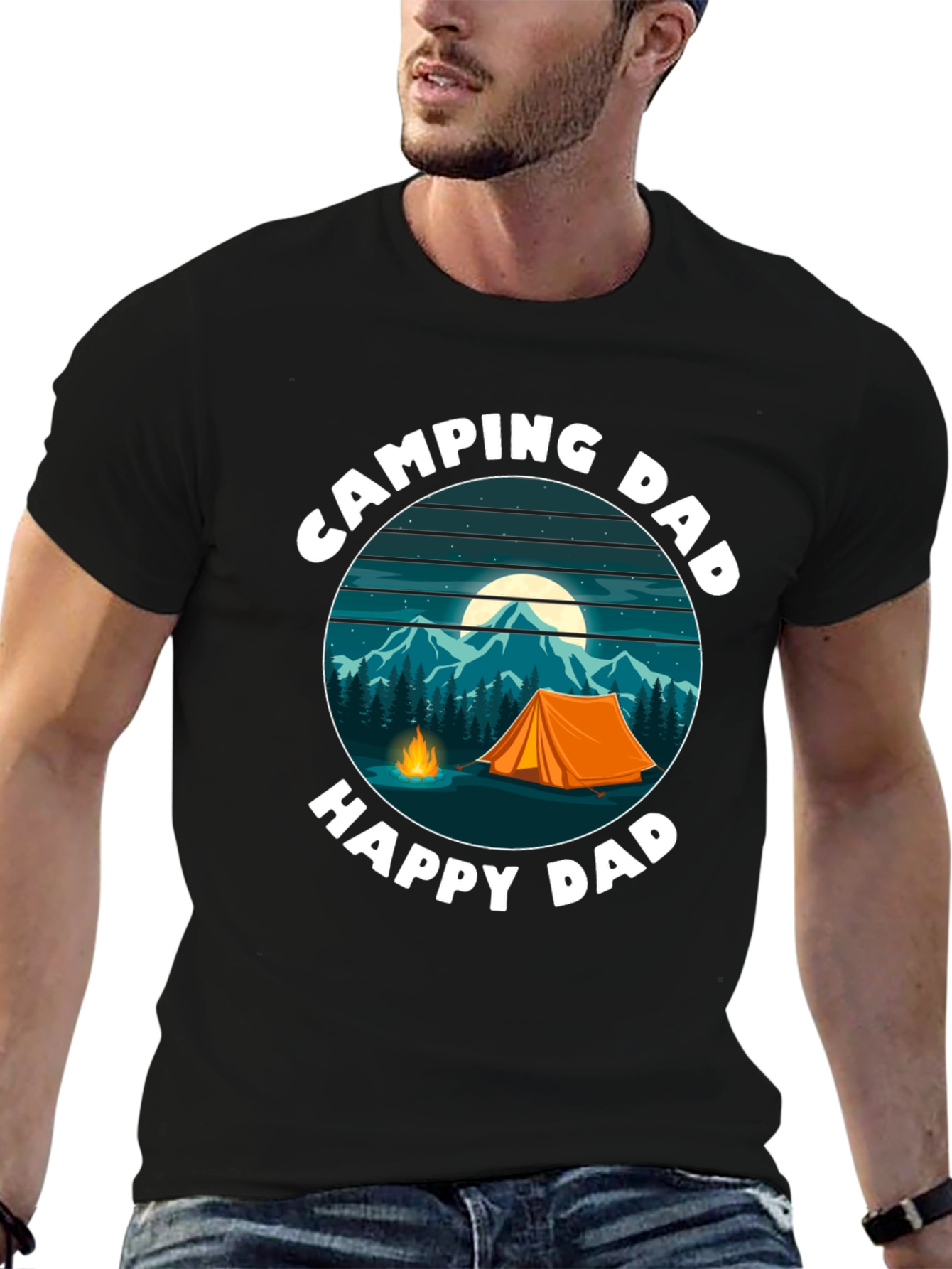 Camping Dad T-Shirt - Happy Dad Design