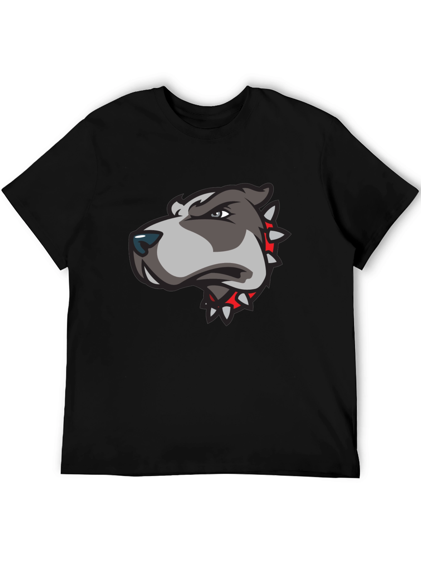 Mens Black T-Shirt with Pitbull Graphic