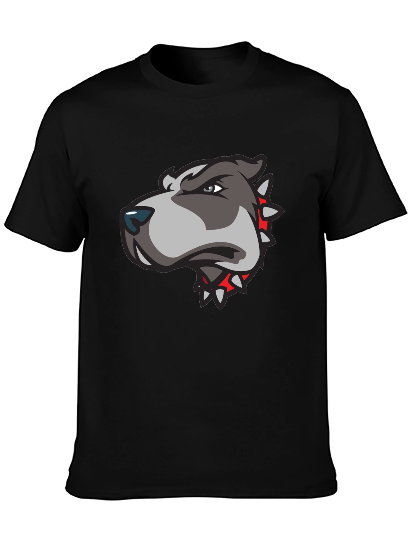 Mens Black T-Shirt with Pitbull Graphic