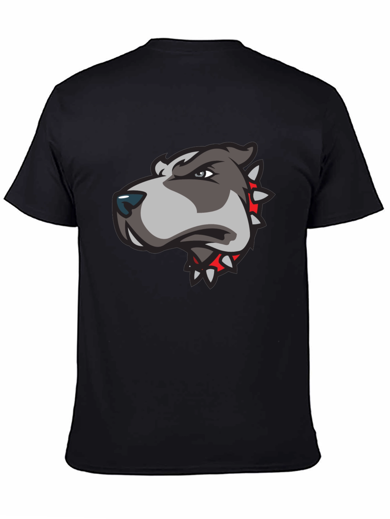 Mens Black T-Shirt with Pitbull Graphic