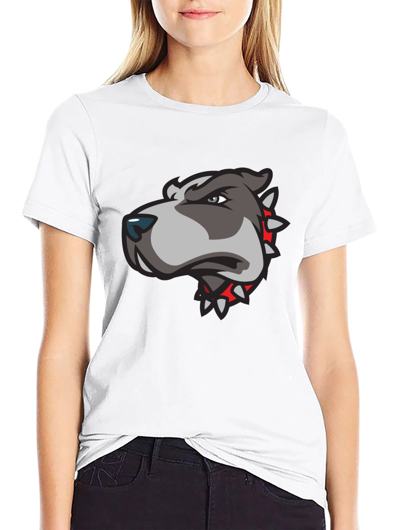 Mens Black T-Shirt with Pitbull Graphic