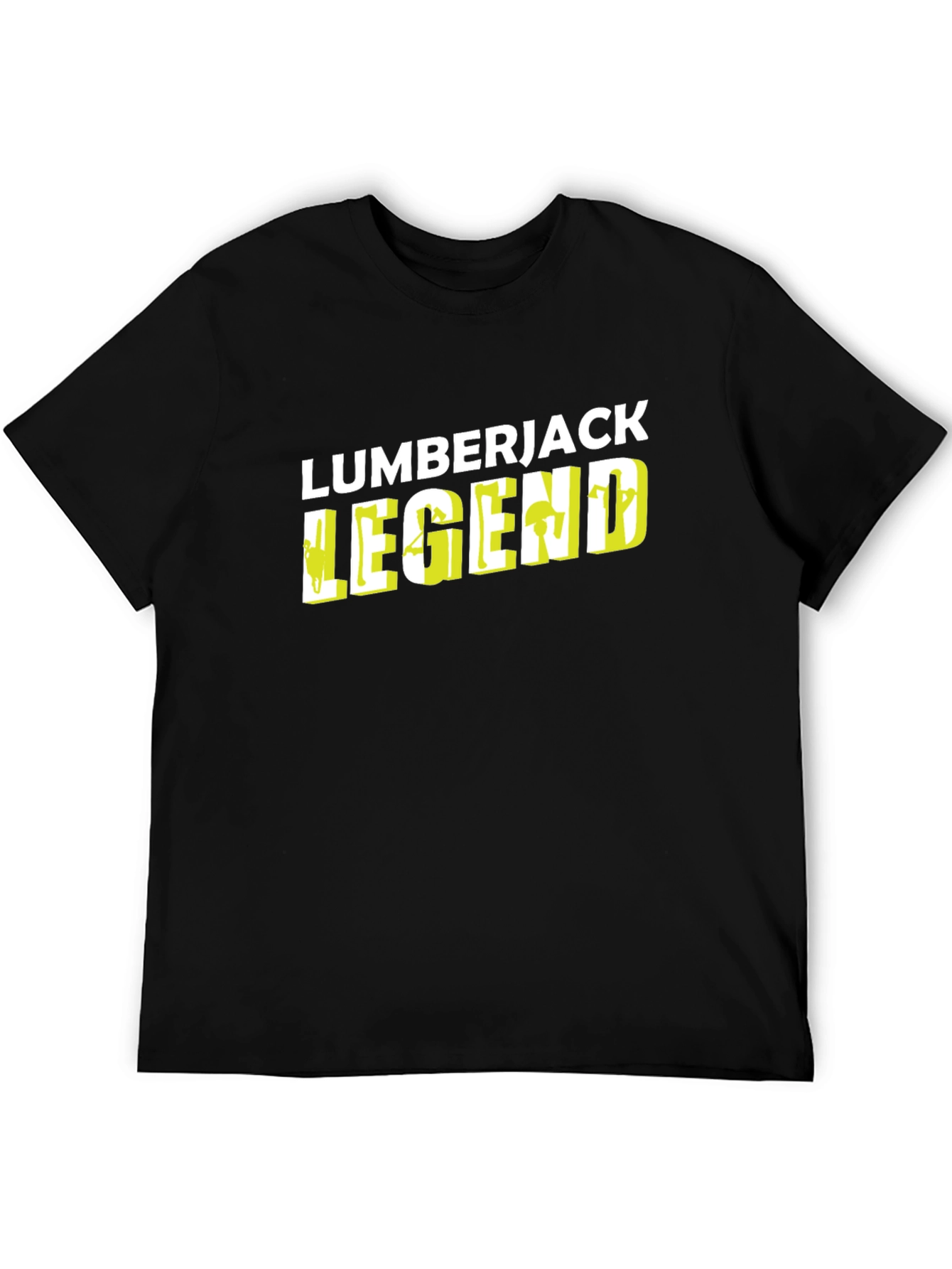 Lumberjack Legend Black Graphic Tee - Mens Crew Neck