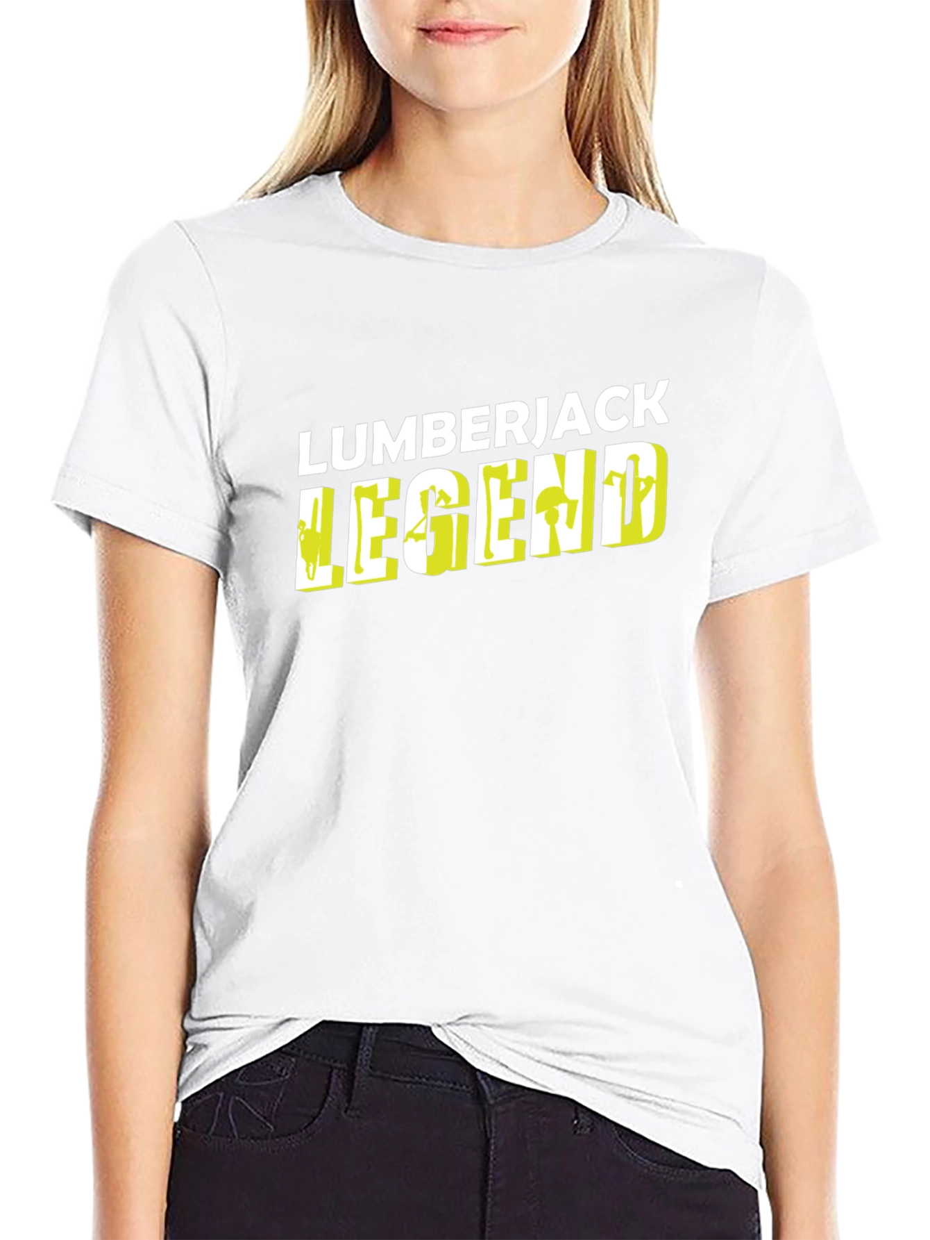 Lumberjack Legend Black Graphic Tee - Mens Crew Neck