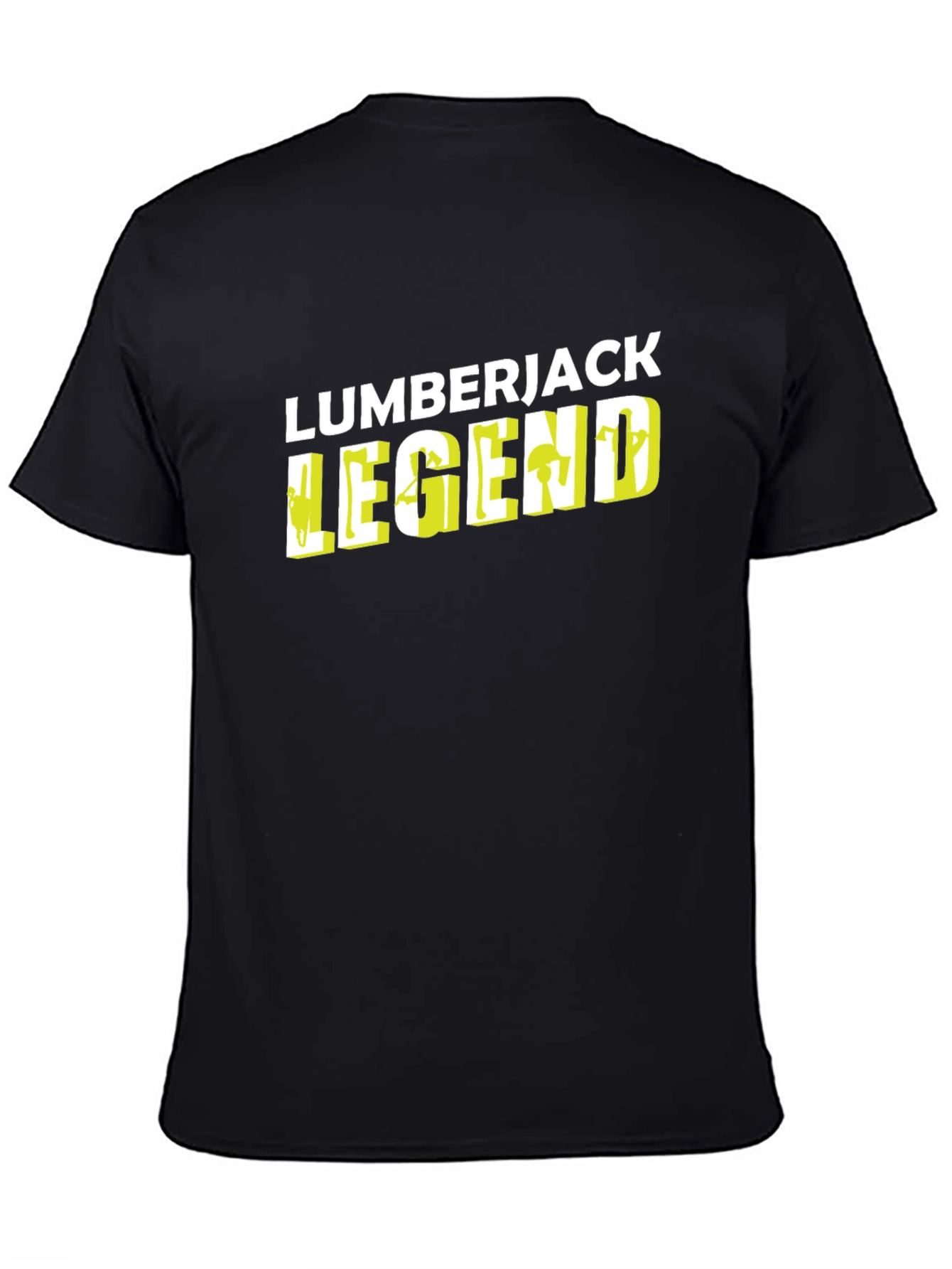Lumberjack Legend Black Graphic Tee - Mens Crew Neck