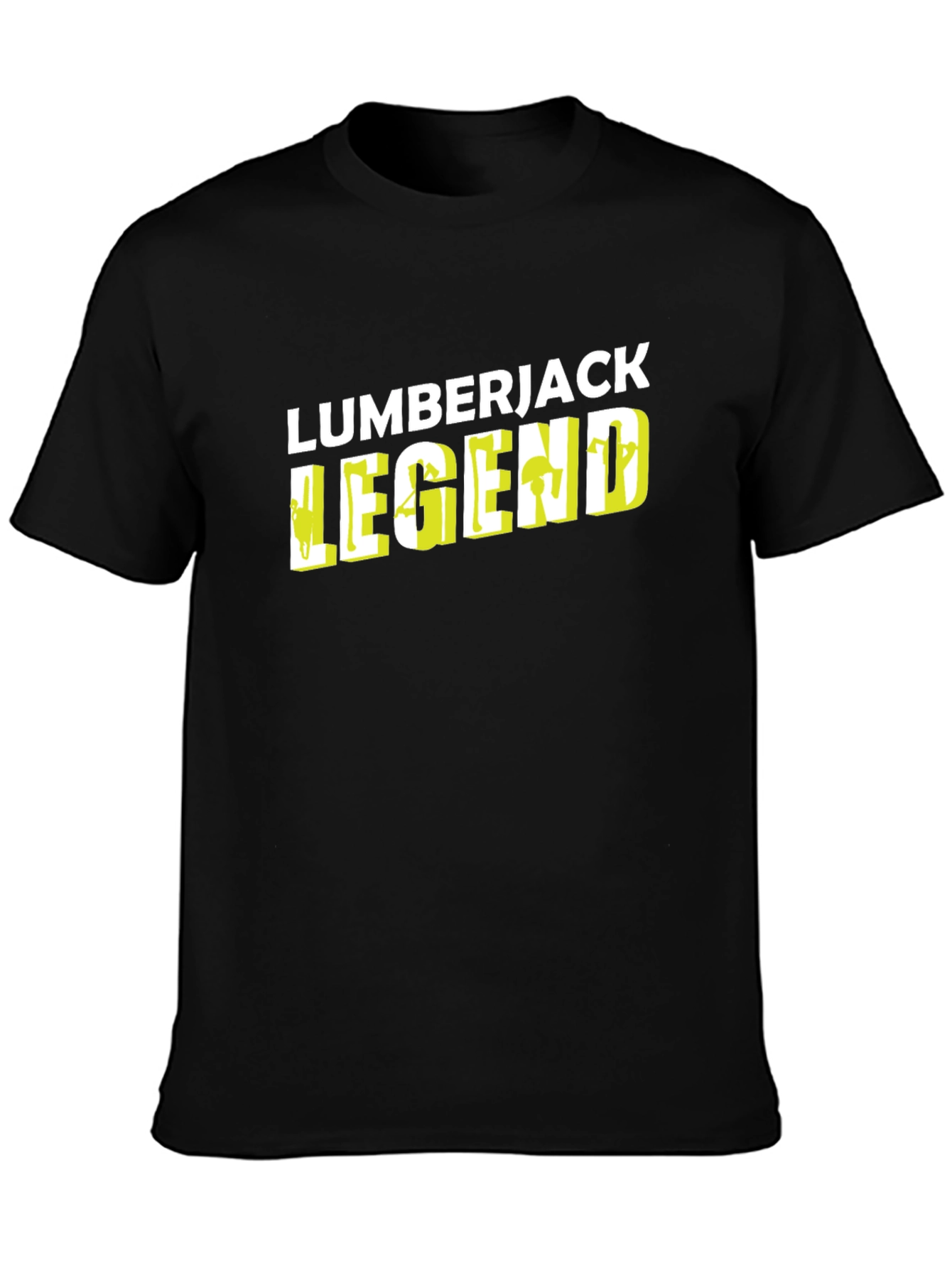 Lumberjack Legend Black Graphic Tee - Mens Crew Neck