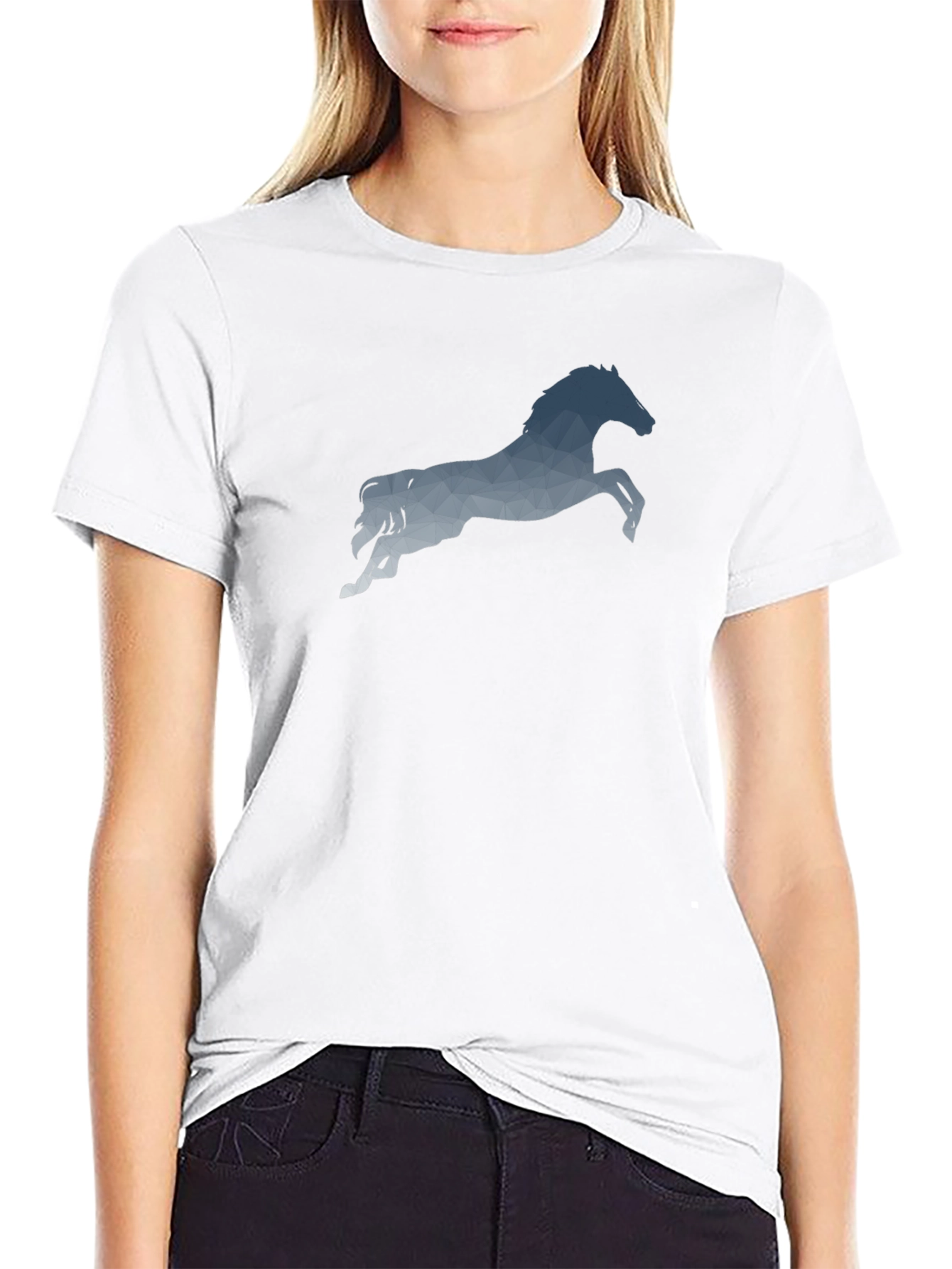 Geometric Horse Graphic Tee - Mens Black T-Shirt