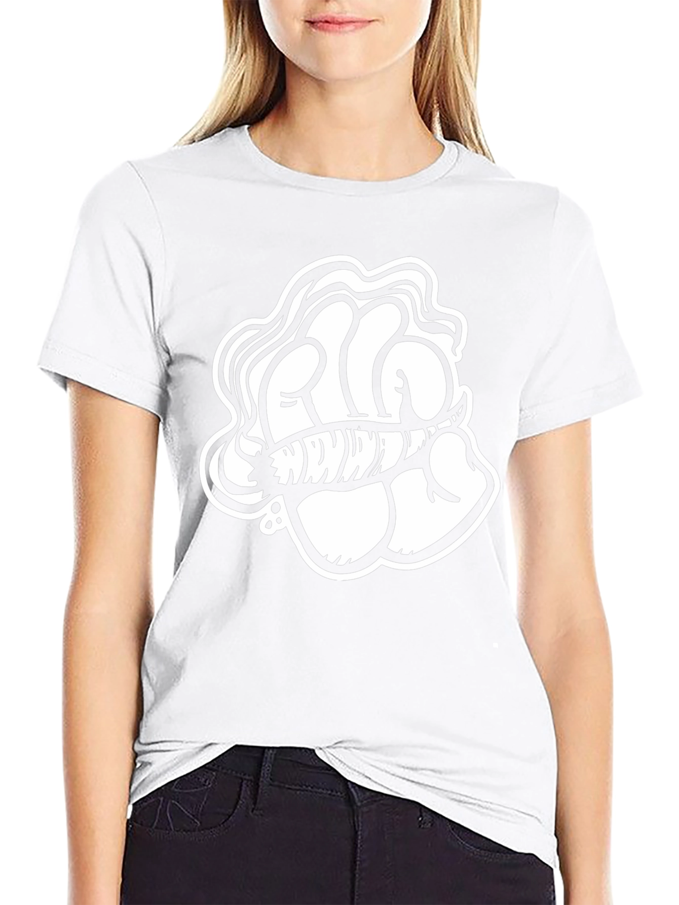Black T-Shirt with Fist and Joint Graphic