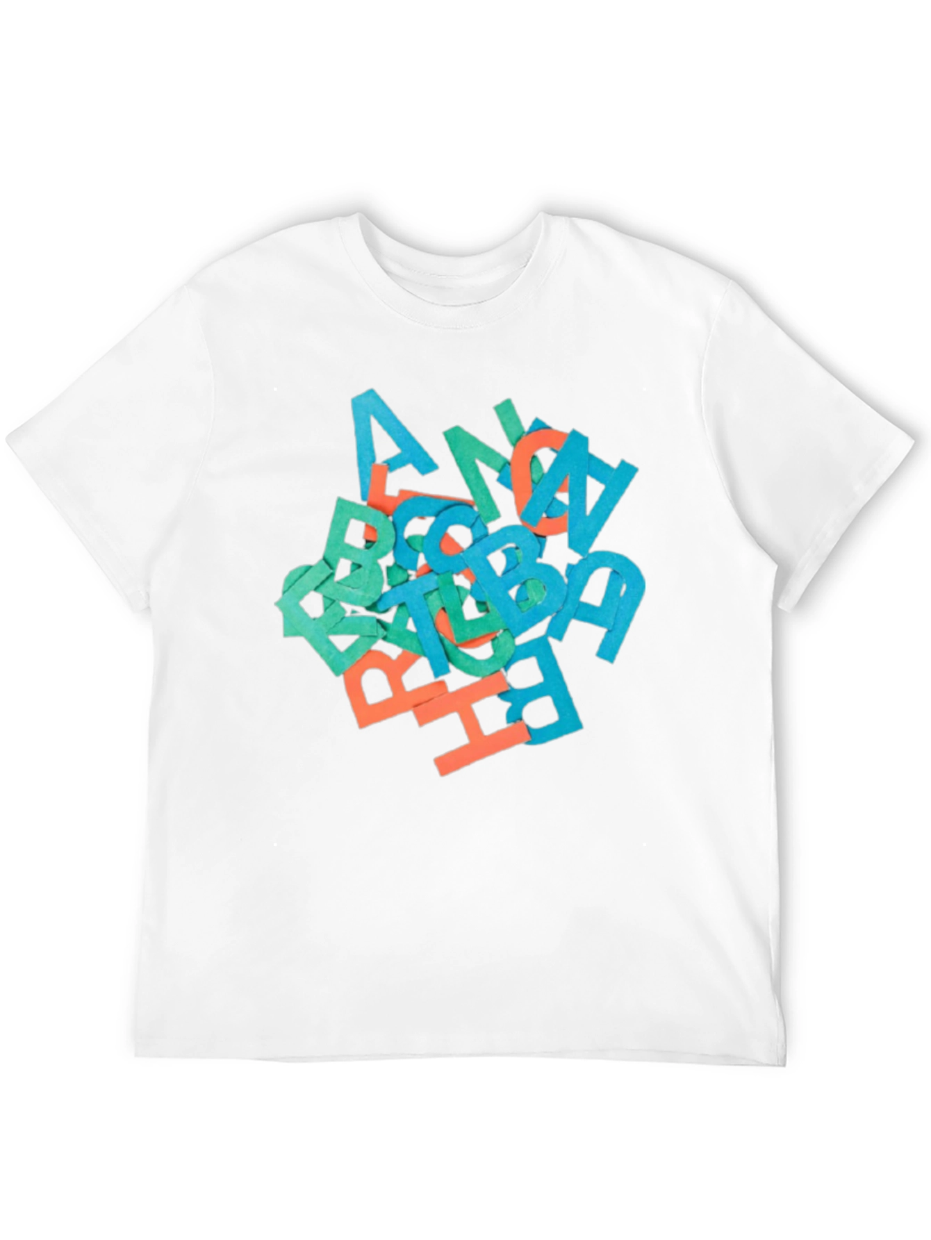 Abstract Letter Graphic Black T-Shirt