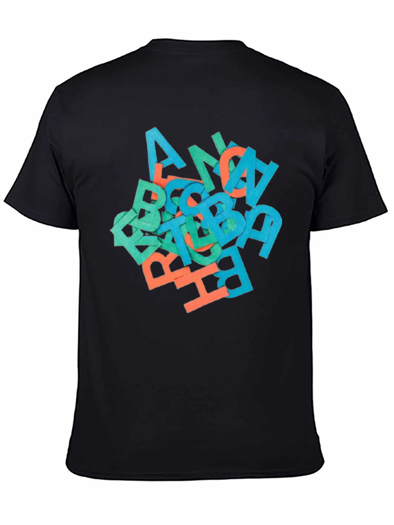 Abstract Letter Graphic Black T-Shirt