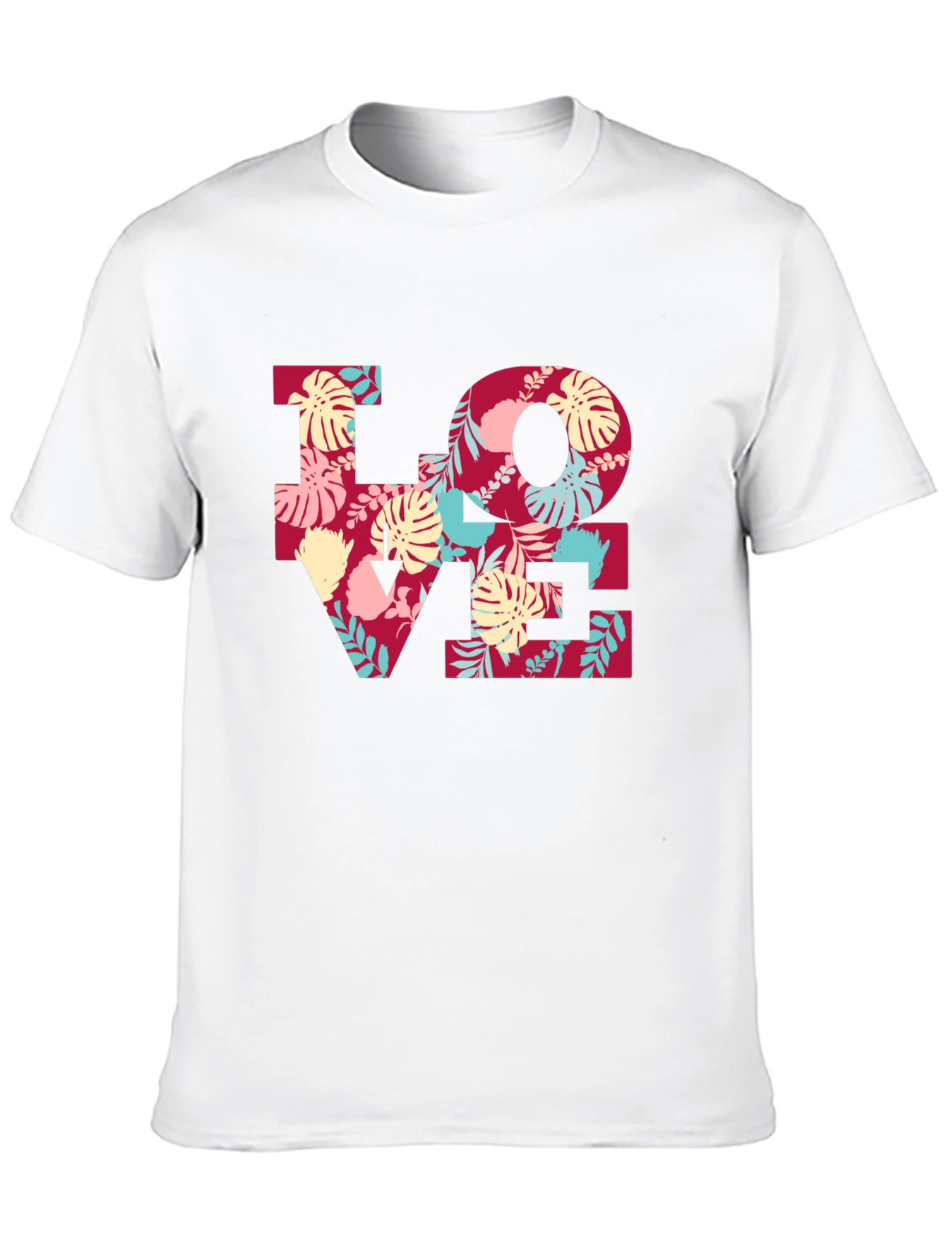 Tropical LOVE T-Shirt - Floral Design
