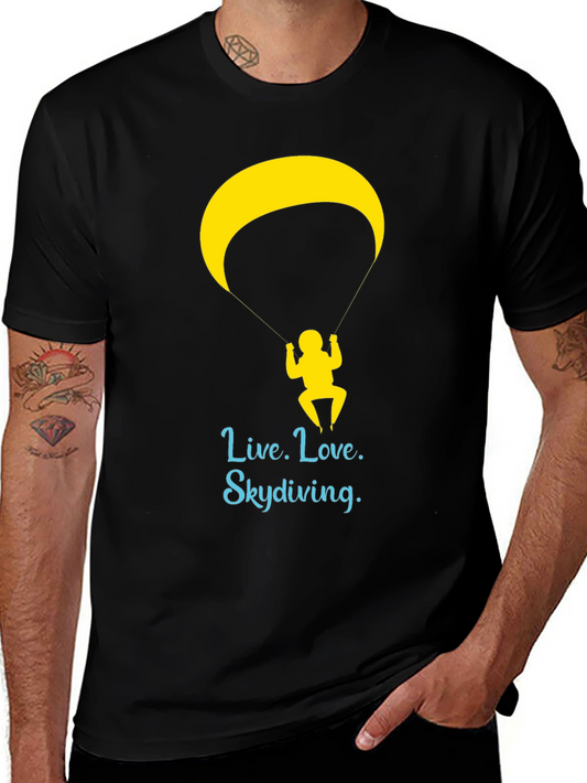 Live Love Skydiving Graphic Tee - Black