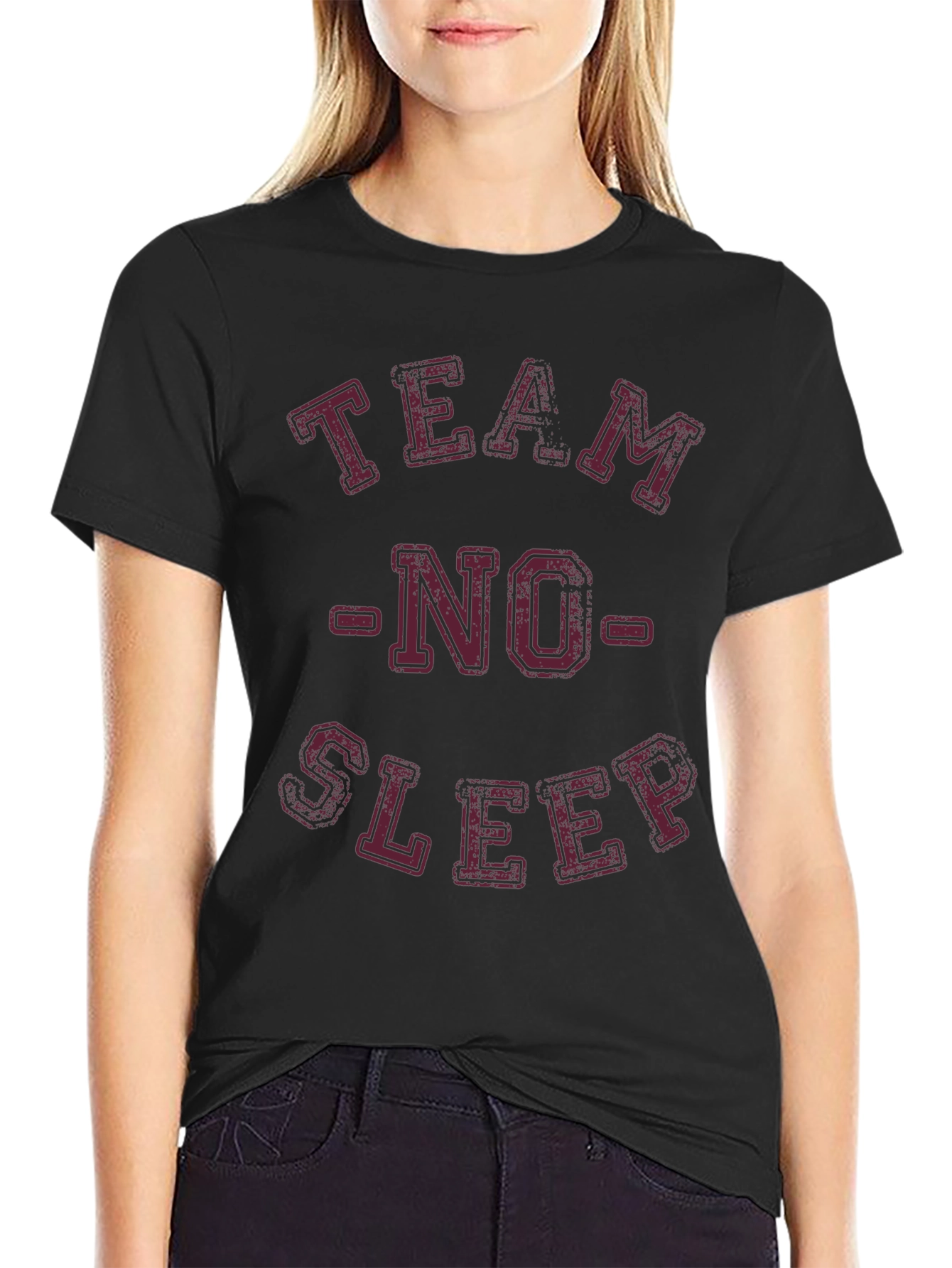 Team No Sleep Black Graphic T-Shirt