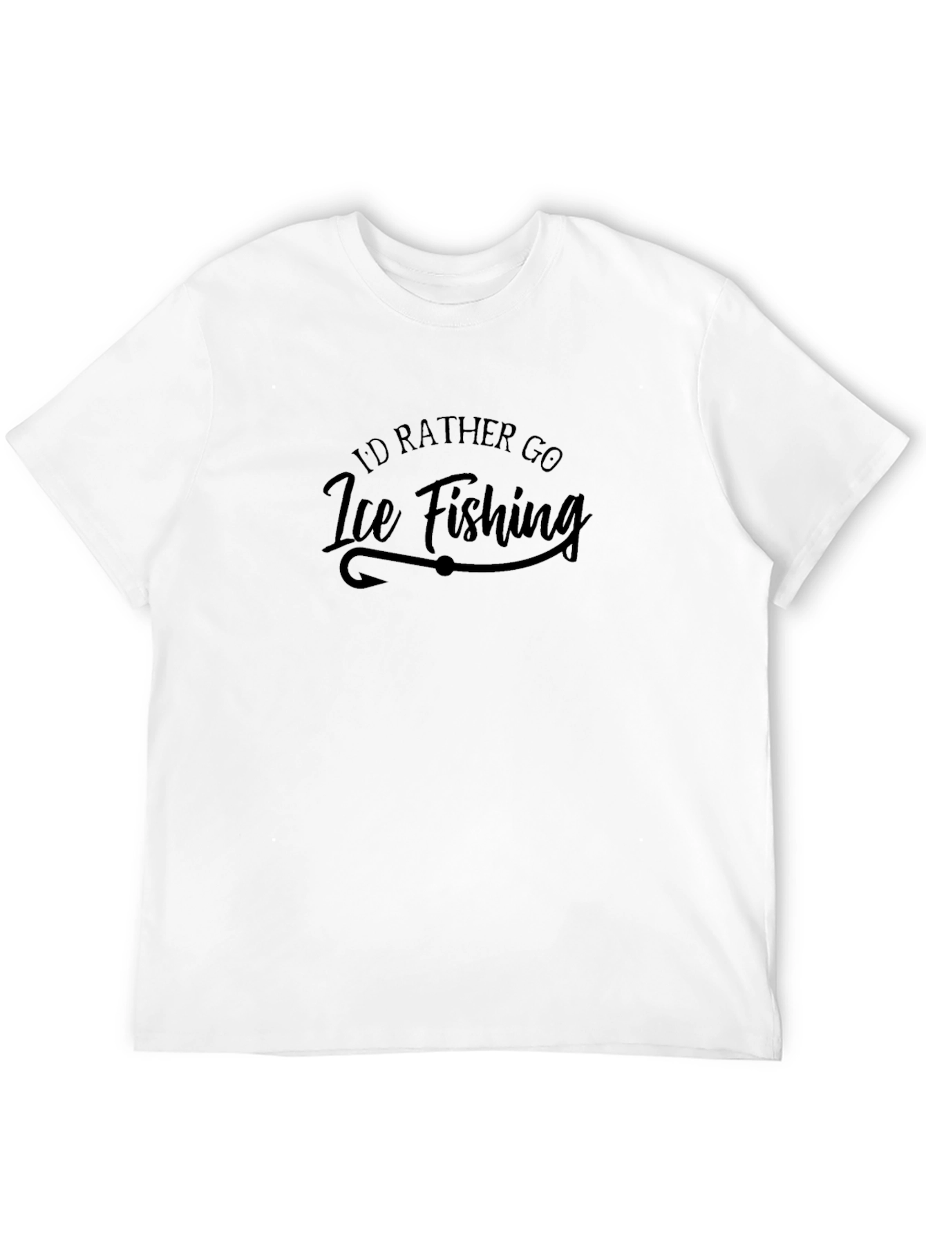 Ice Fishing T-Shirt - Black Graphic Tee