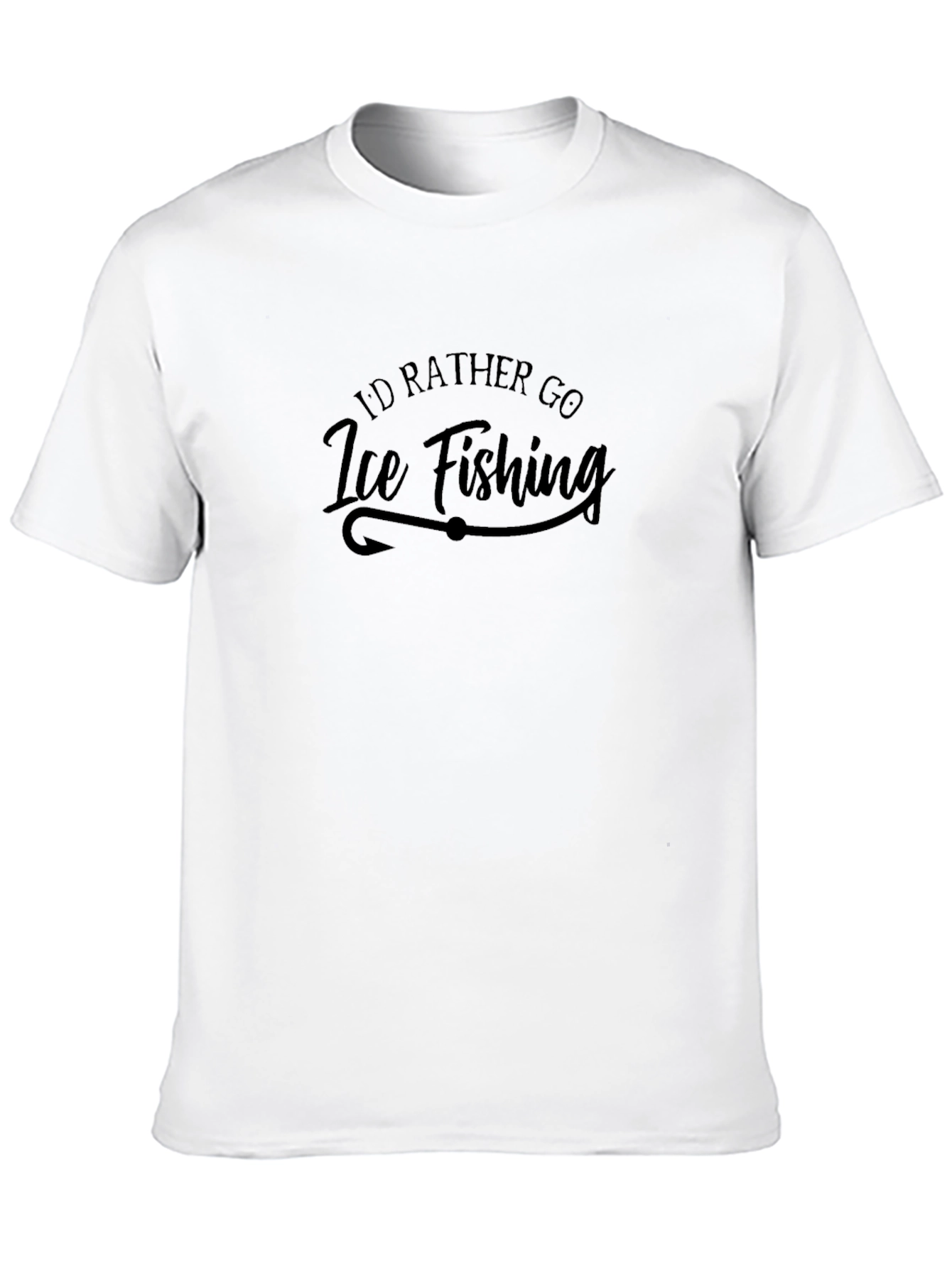 Ice Fishing T-Shirt - Black Graphic Tee