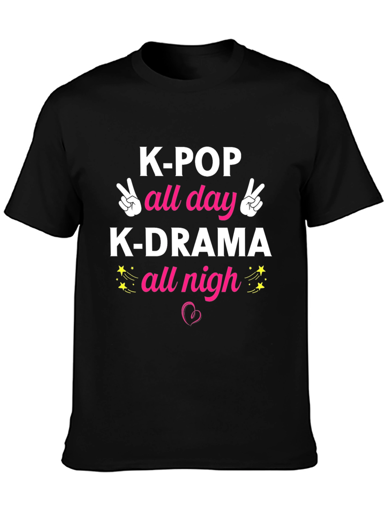 K-POP All Day K-DRAMA All Nigh Graphic T-Shirt