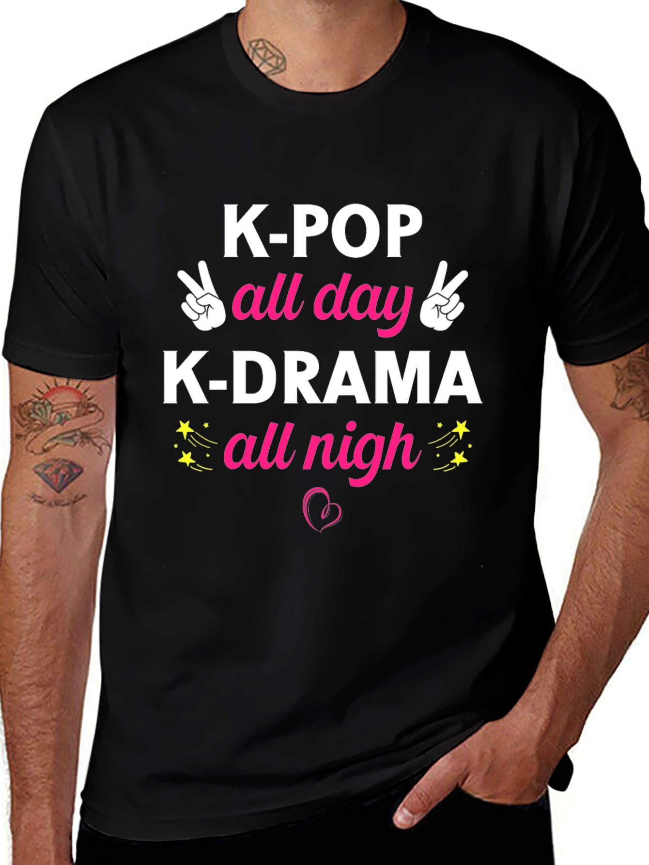 K-POP All Day K-DRAMA All Nigh Graphic T-Shirt